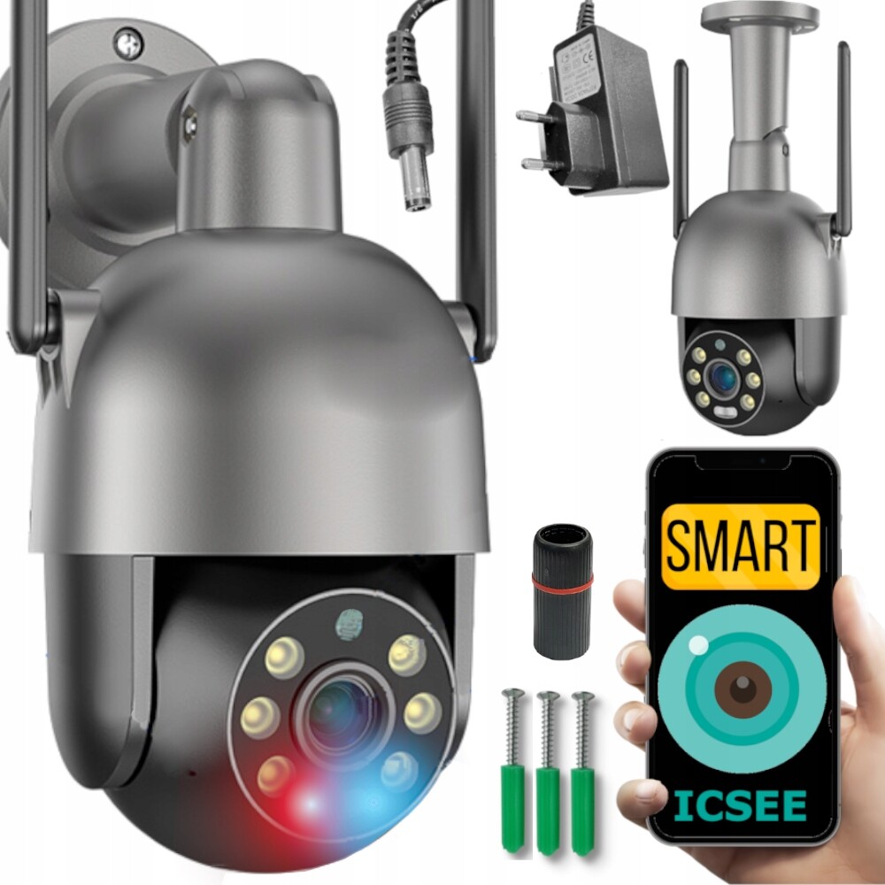 Venkovní otočná kamera Wifi 8MP Ultra Hd 4K Ir Pohybový Detektor 8MPx Polska