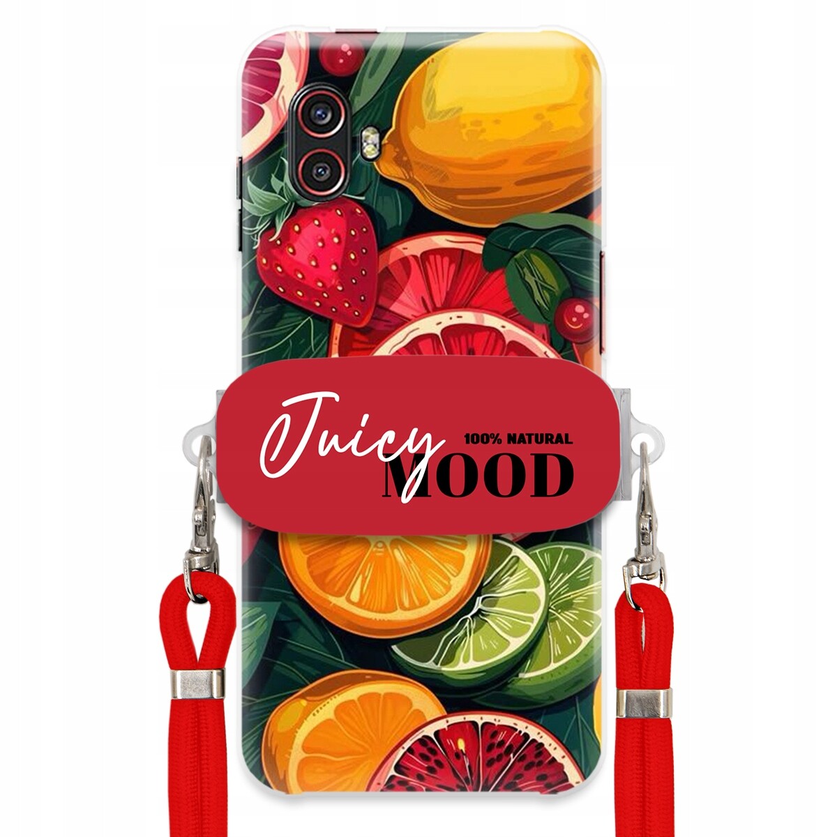 Pouzdro pro Samsung Xcover 6 Pro Červené vodítko Držák Fruit Ovoce Juice Mood