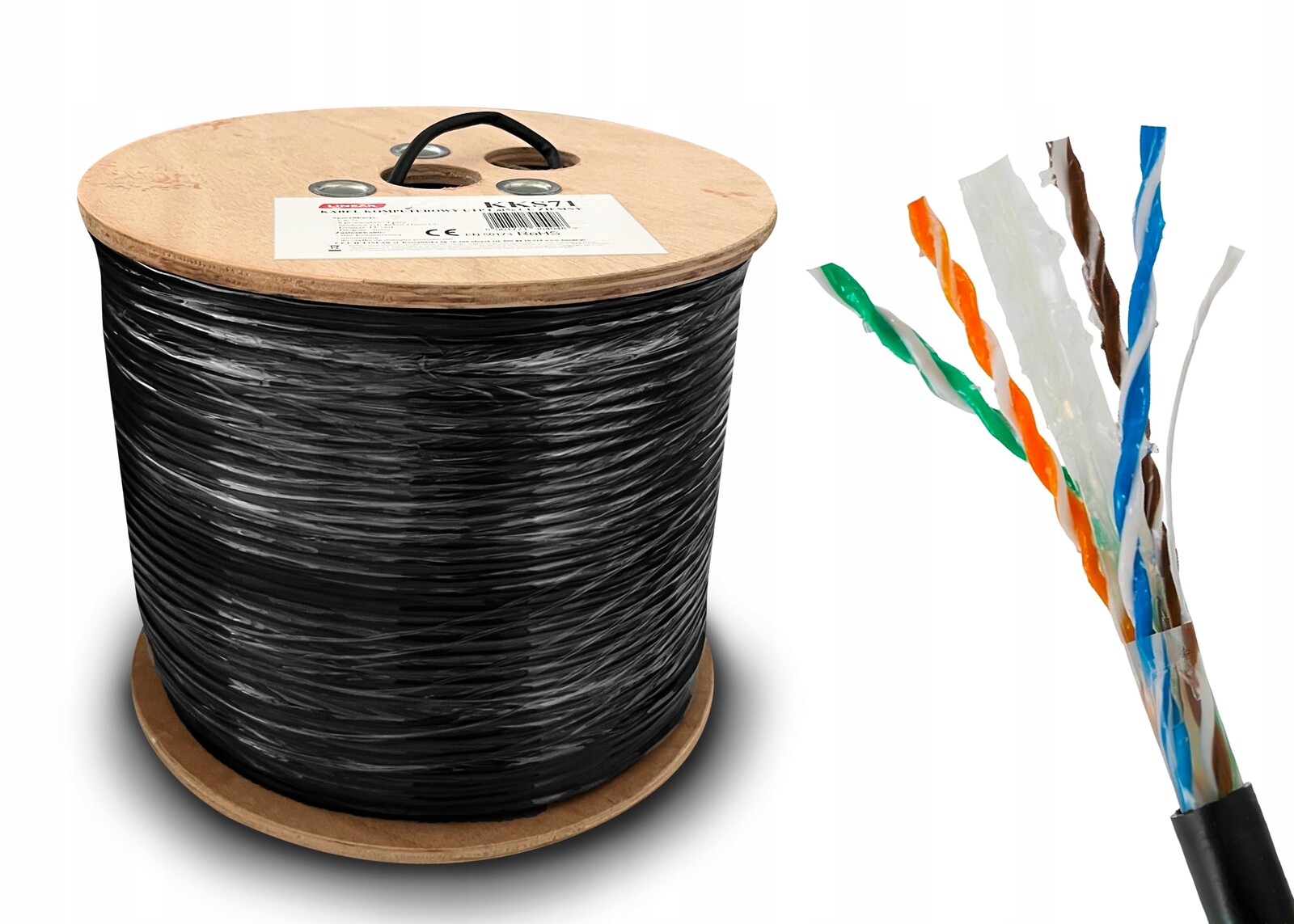 Zemní Kroucená Tyč Gelovaná U/utp KAT.5E Měď Cu 305 M