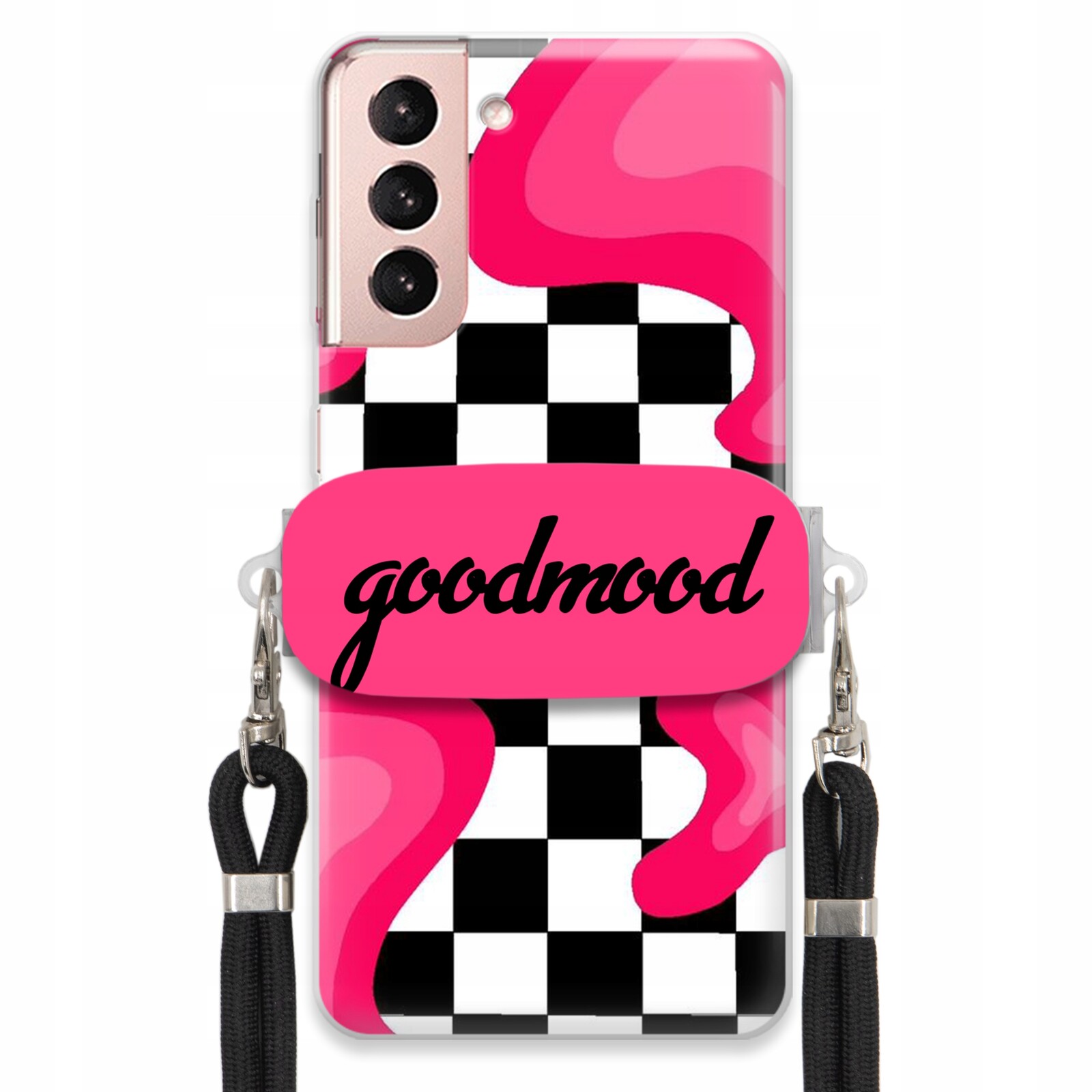 Pouzdro Pro Samsung S21 5G Sada Case Držák Na Vodítko Černá For Teen Splash