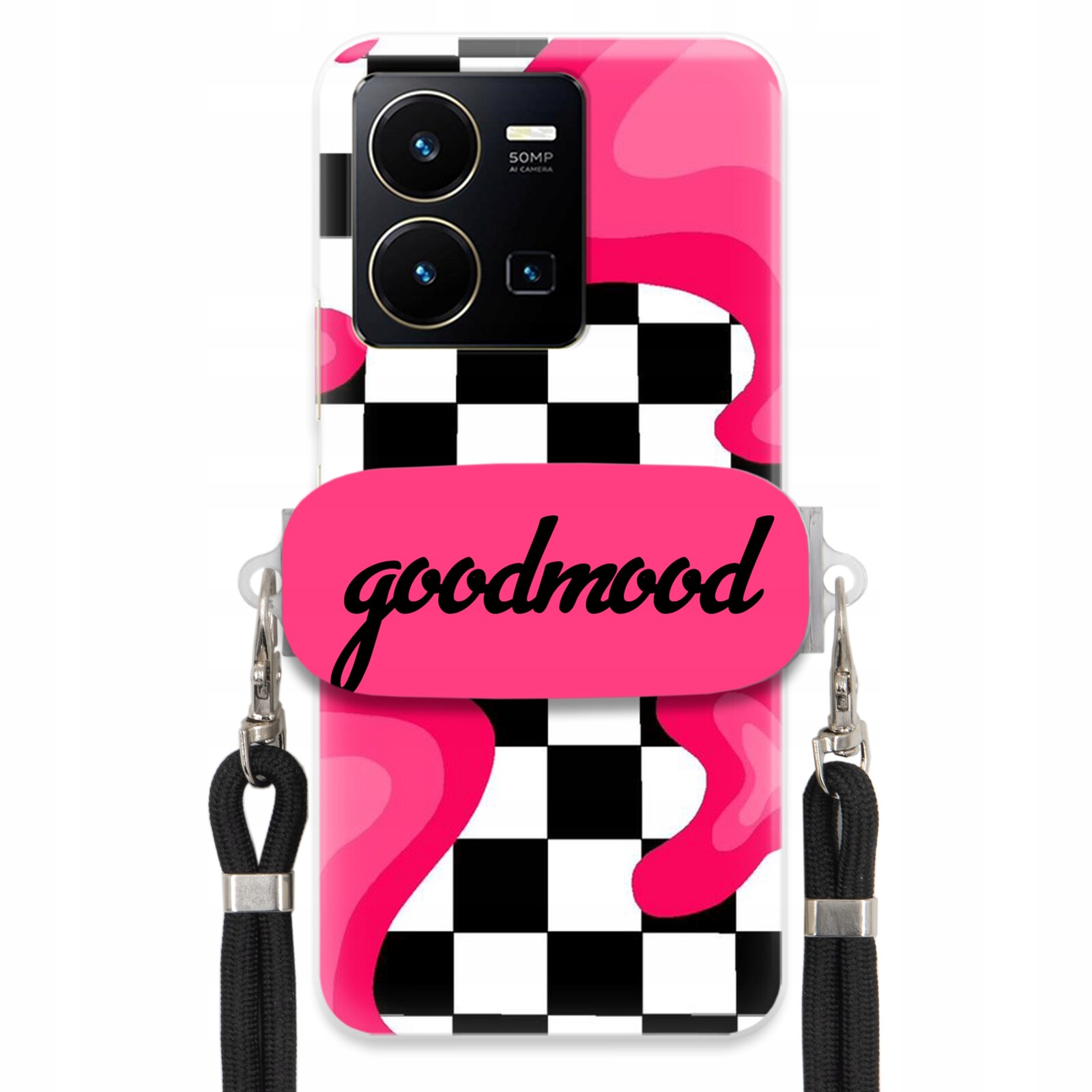 pouzdro na Vivo Y35 4G Set Case Držák Vodítka Černý Pro Teenagery Splash