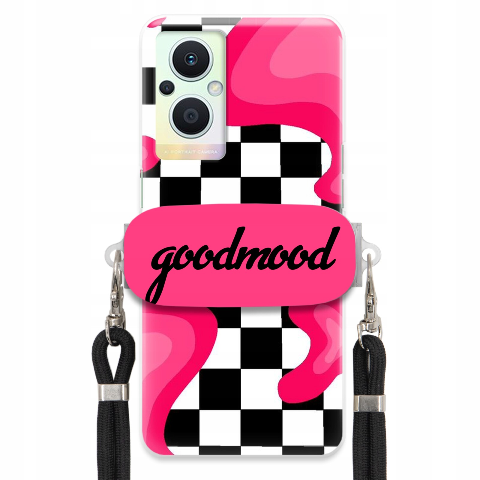 Pouzdro Pro Oppo Reno 8 Lite Sada Pouzder Držák Na Vodítko Černá For Teen Splash