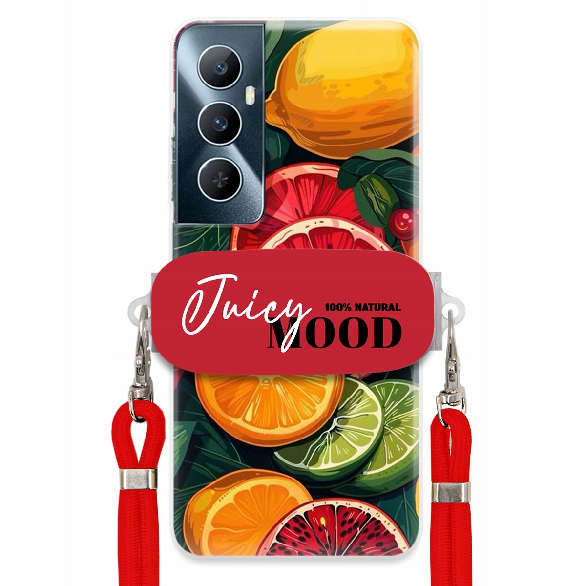 Pouzdro pro Realme C65 4G Červené Crossbody vodítko Držák Módní Juice Mood