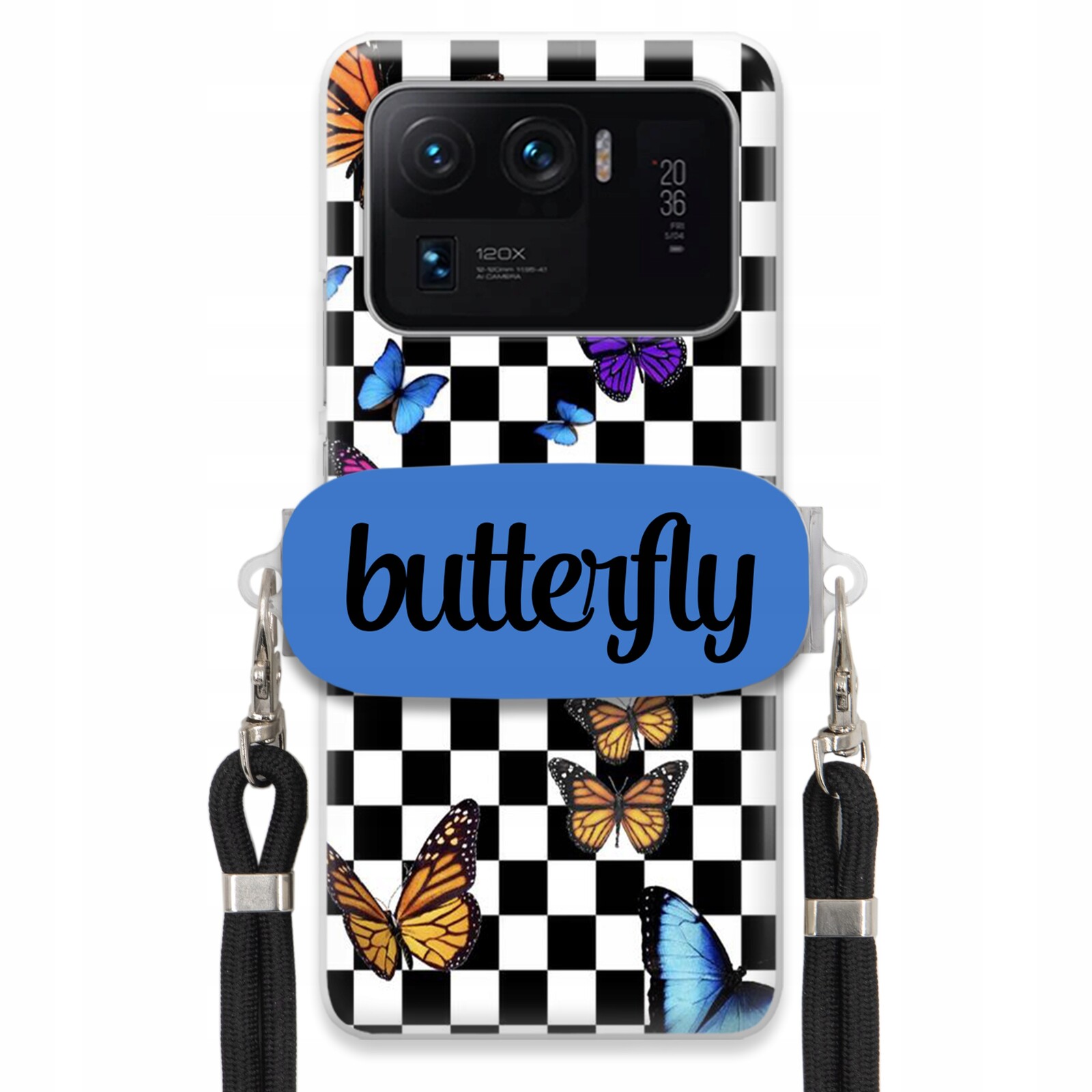 Pouzdro Pro Xiaomi Mi 11 Ultra Case Obdélníkový Držák Vodítka Butterfly Motýli