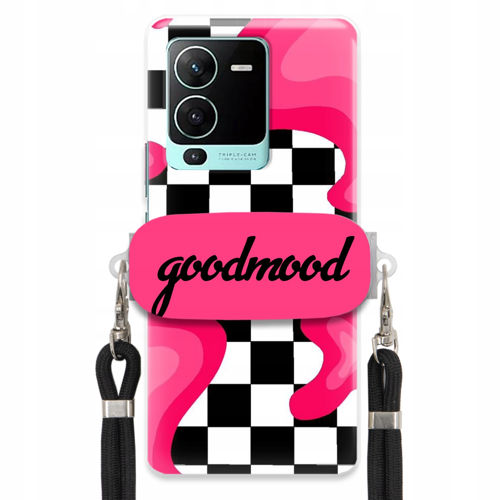 pouzdro na Vivo S15 Pro 5G Sada Case Držák Na Vodítko Černá For Teen Splash