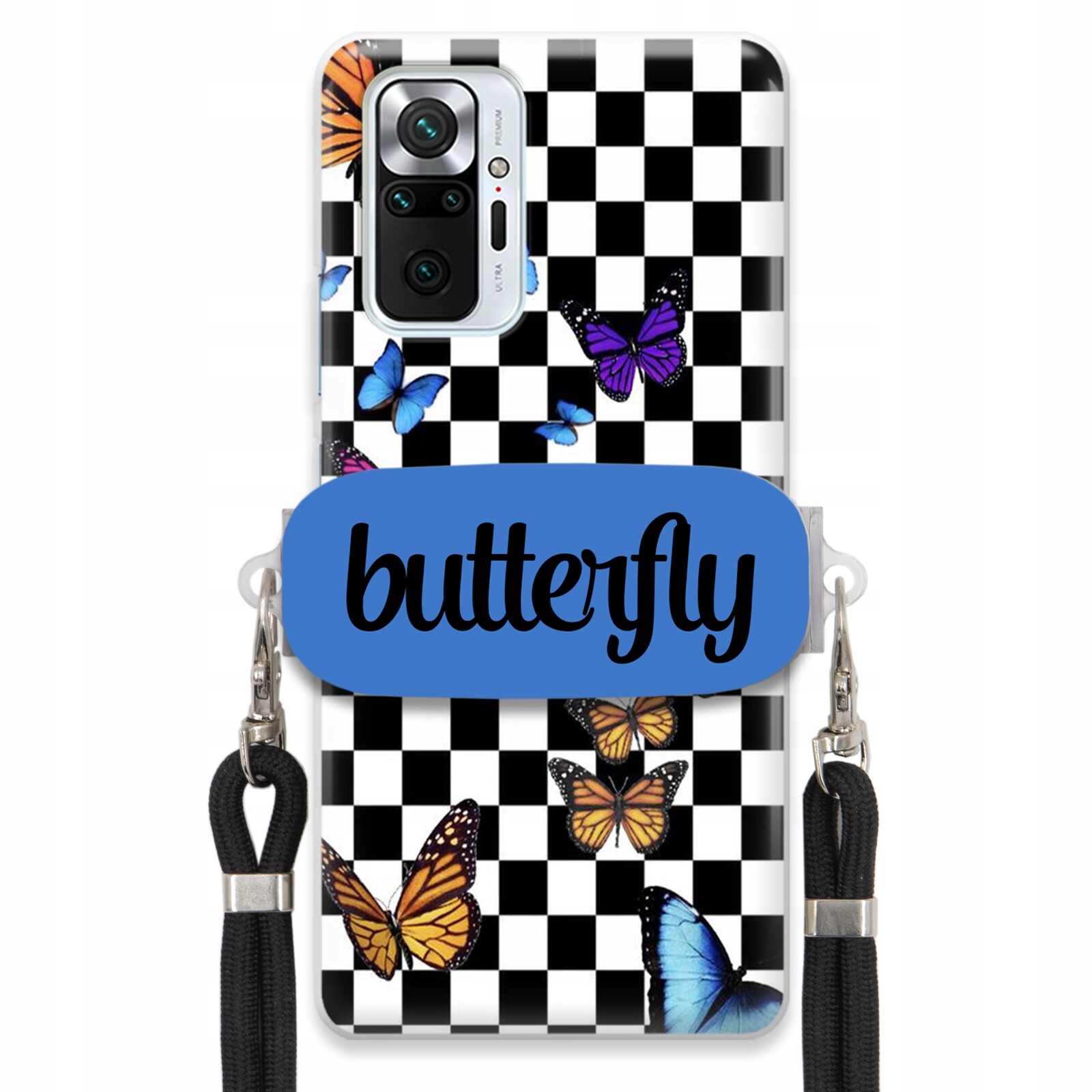 Pouzdro Pro Xiaomi Redmi Note 10 Pro Case Obdélníkový Držák Vodítka Butterfly