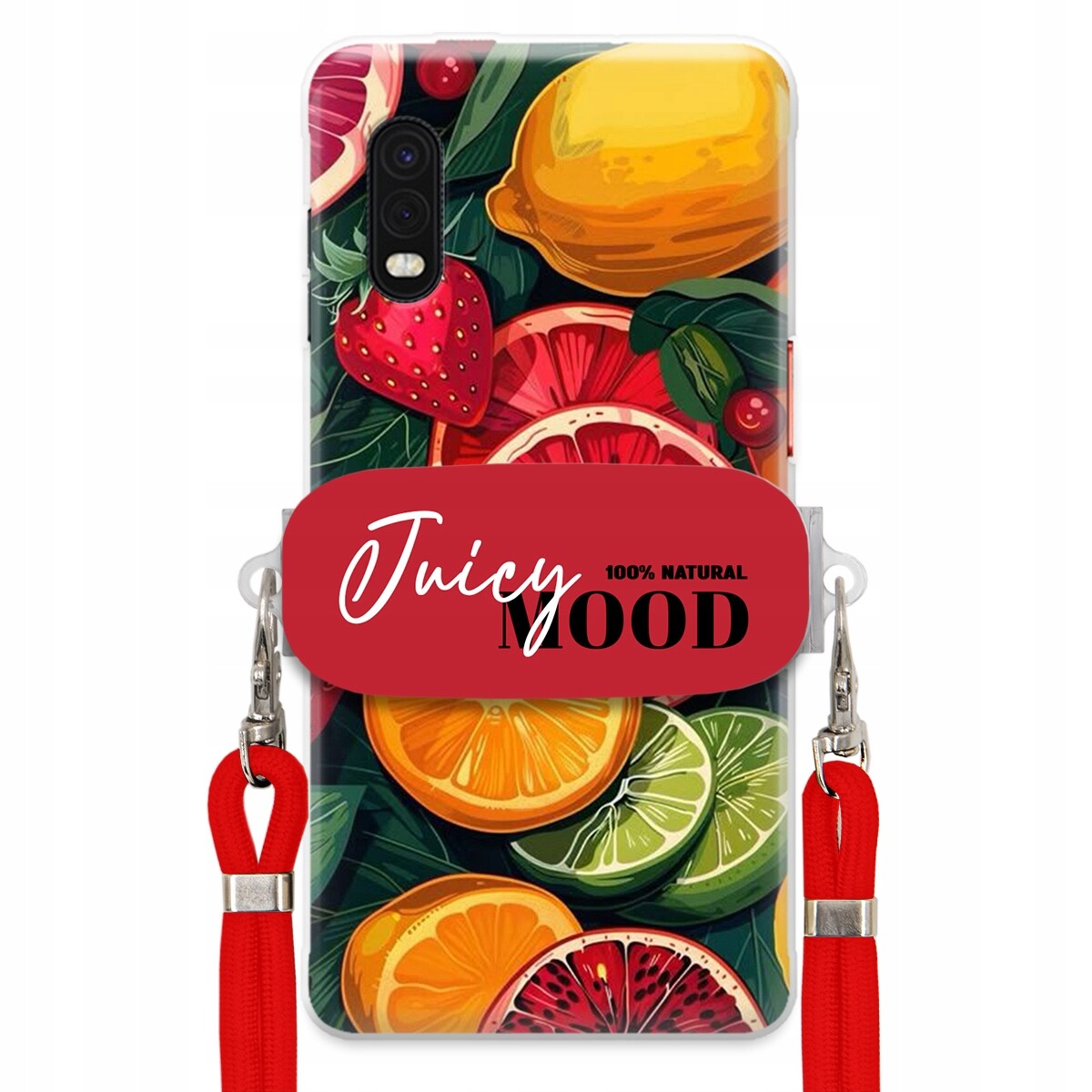 Pouzdro pro Samsung Xcover Pro Červené vodítko Držák Fruit Ovoce Juice Mood