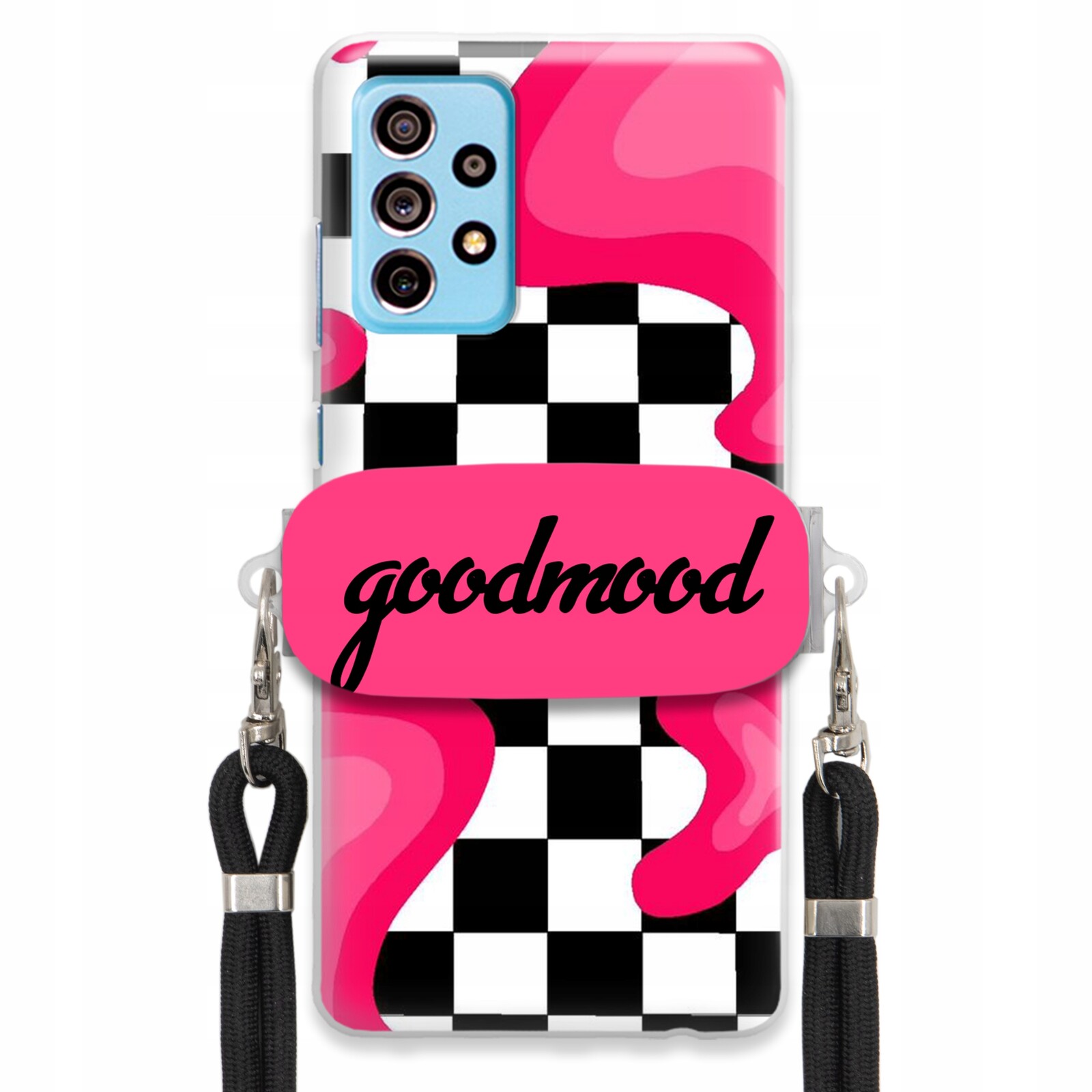 Pouzdro Pro Samsung A73 5G Sada Case Držák Na Vodítko Černá For Teen Splash