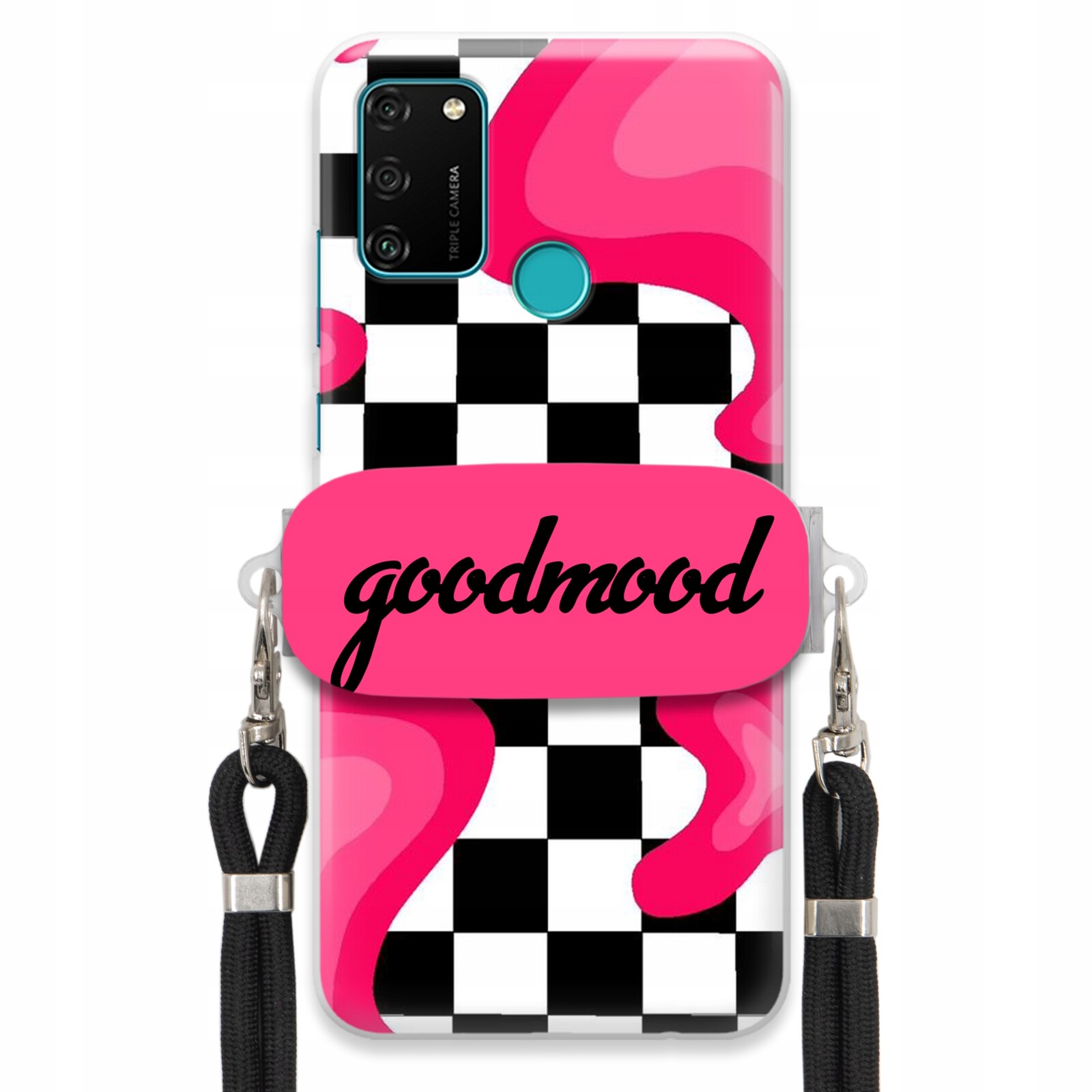 Pouzdro Pro Huawei Honor Play 9A Sada Case Držák Na Vodítko Černá Módní Splash