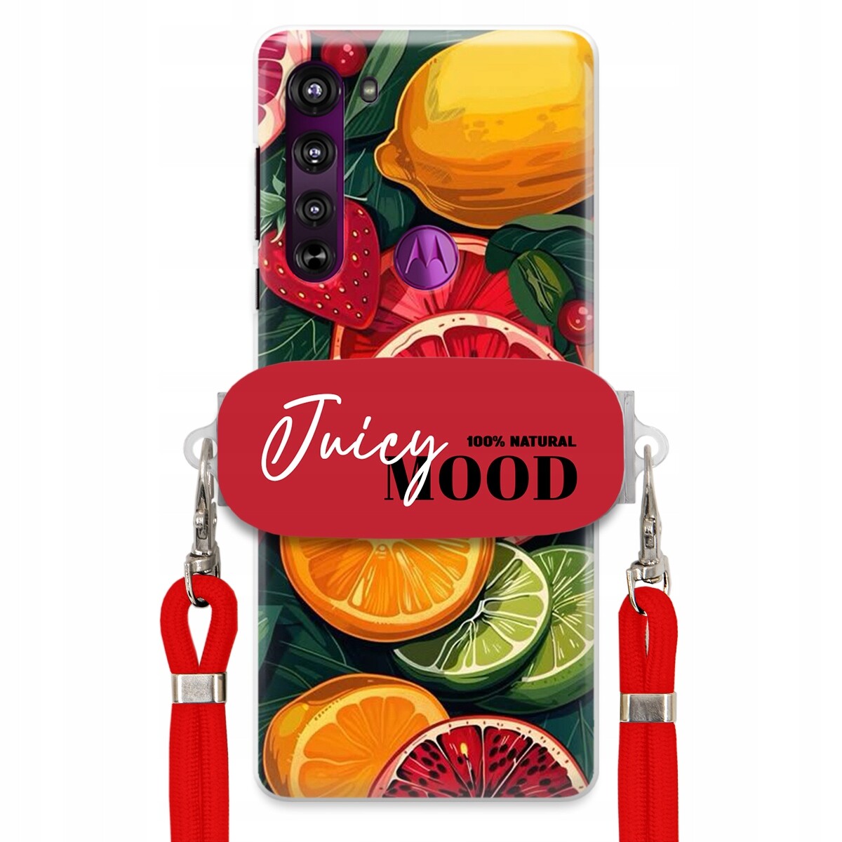 Pouzdro pro Motorola Edge Červené Crossbody vodítko Držák Módní Juice Mood