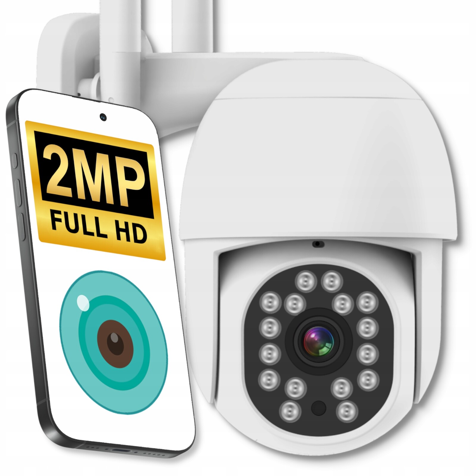 Venkovní Wifi otočná kamera Icsee 2MPx Sledování Pohybu 1080p Full Hd Sd