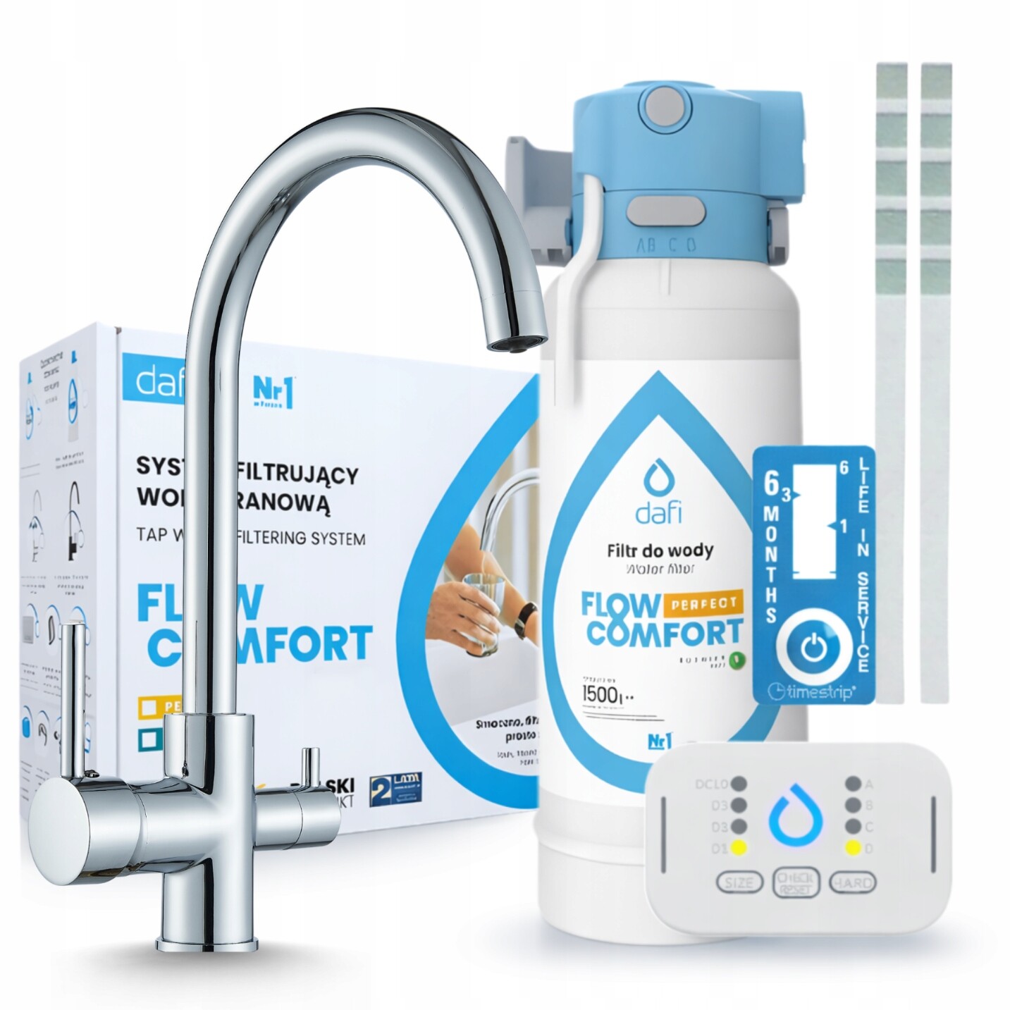 Filtr Na Vodu Dafi Flow Comfort D-1 A Kuchyňská Třícestná Baterie Chrom Pzh