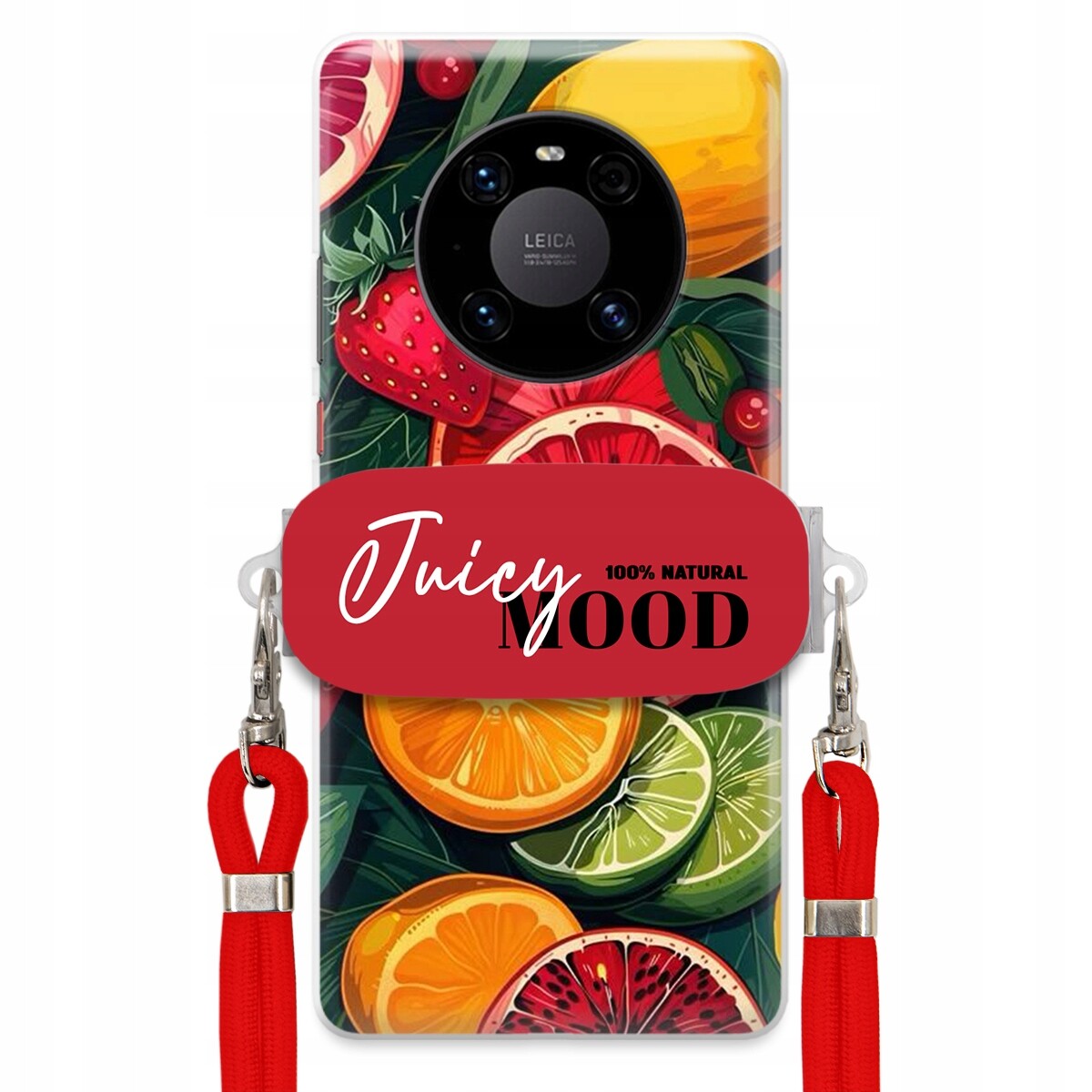 Pouzdro pro Huawei Mate 40 Pro Plus Červené vodítko Módní držák Juice Mood