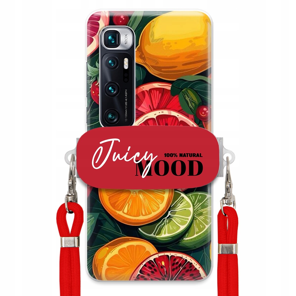 Pouzdro pro Xiaomi Mi 10 Ultra Červené vodítko držák Fruit Ovoce Juice Mood