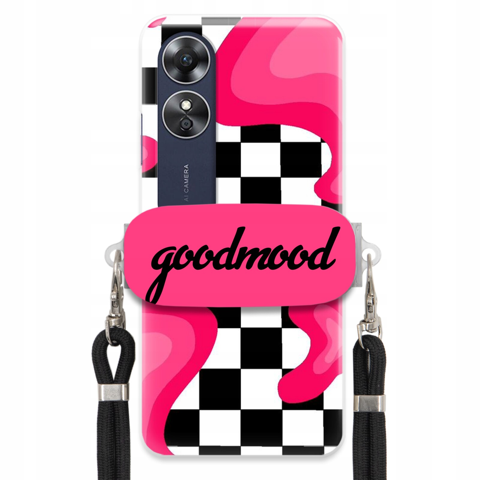 Pouzdro Pro Oppo A17 Set Case Držák Na Vodítko Černý Pro Teenagery Splash