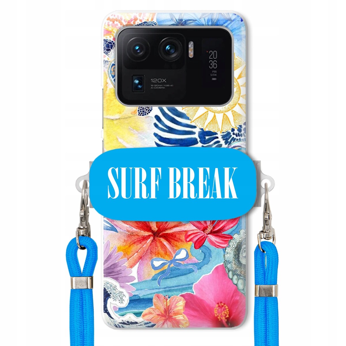 Pouzdro pro Xiaomi Mi 11 Ultra Crossbody vodítko modré Držák Surf Break Dovolená