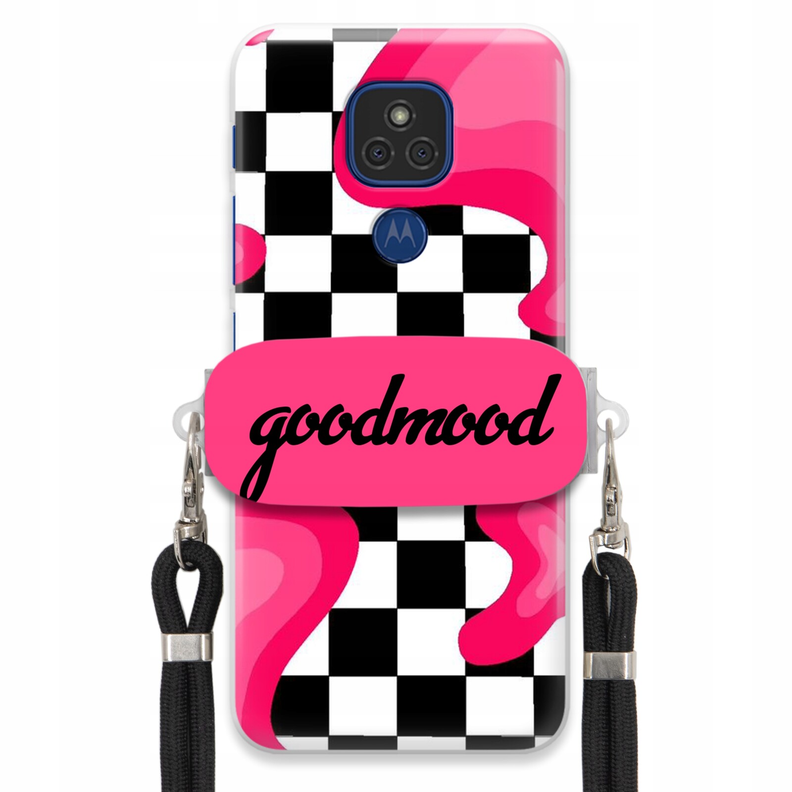 Pouzdro Pro Motorola E7 Plus Sada Case Držák Na Vodítko Černá For Teen Splash