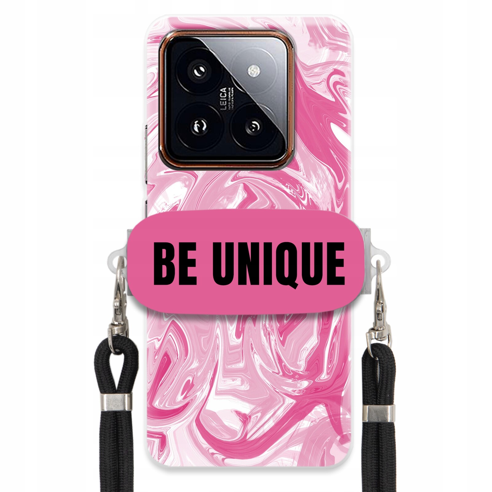 Pouzdro pro Xiaomi 14 Pro Case Uchytky Šňůrka Černá Růžová Mramor Be Unique
