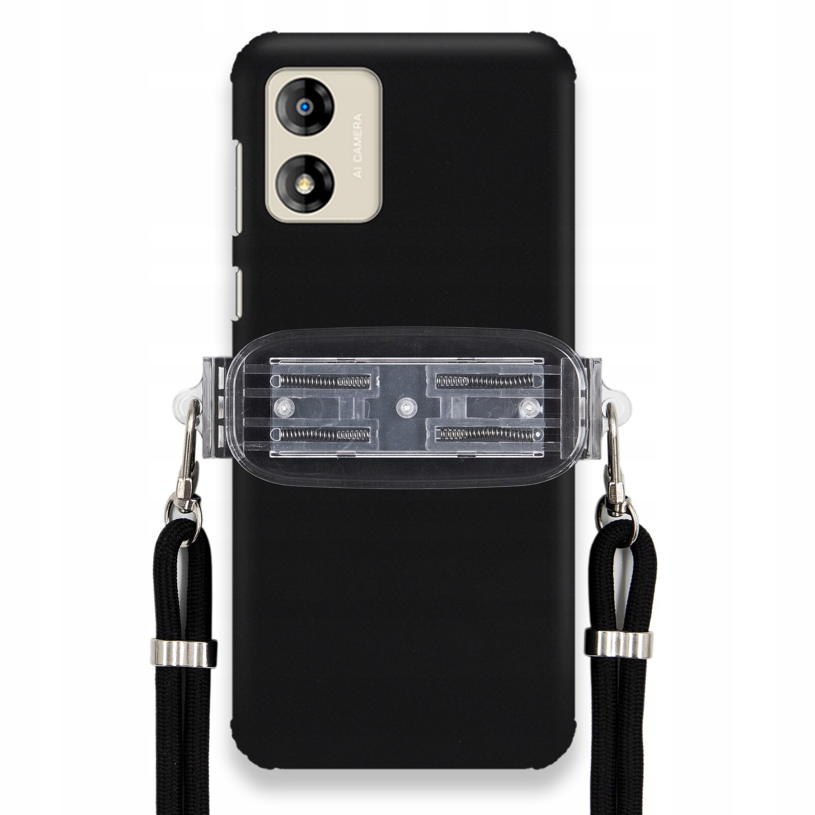 Pouzdro Pro Motorola E13 Smooth Case Ochranný Držák Univerzální Černá Šňůrka