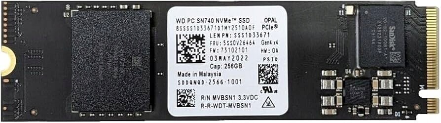 Ssd disk NVMe Western Digital SN740 256GB M.2 PCIe Gen 4x4 SDDQNQD-256G