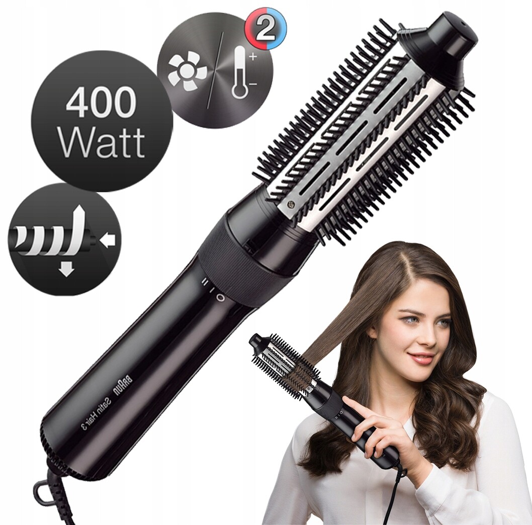 Kulmofén Braun Satin Hair 3 AS330 400W Keramika 3 Nástavce