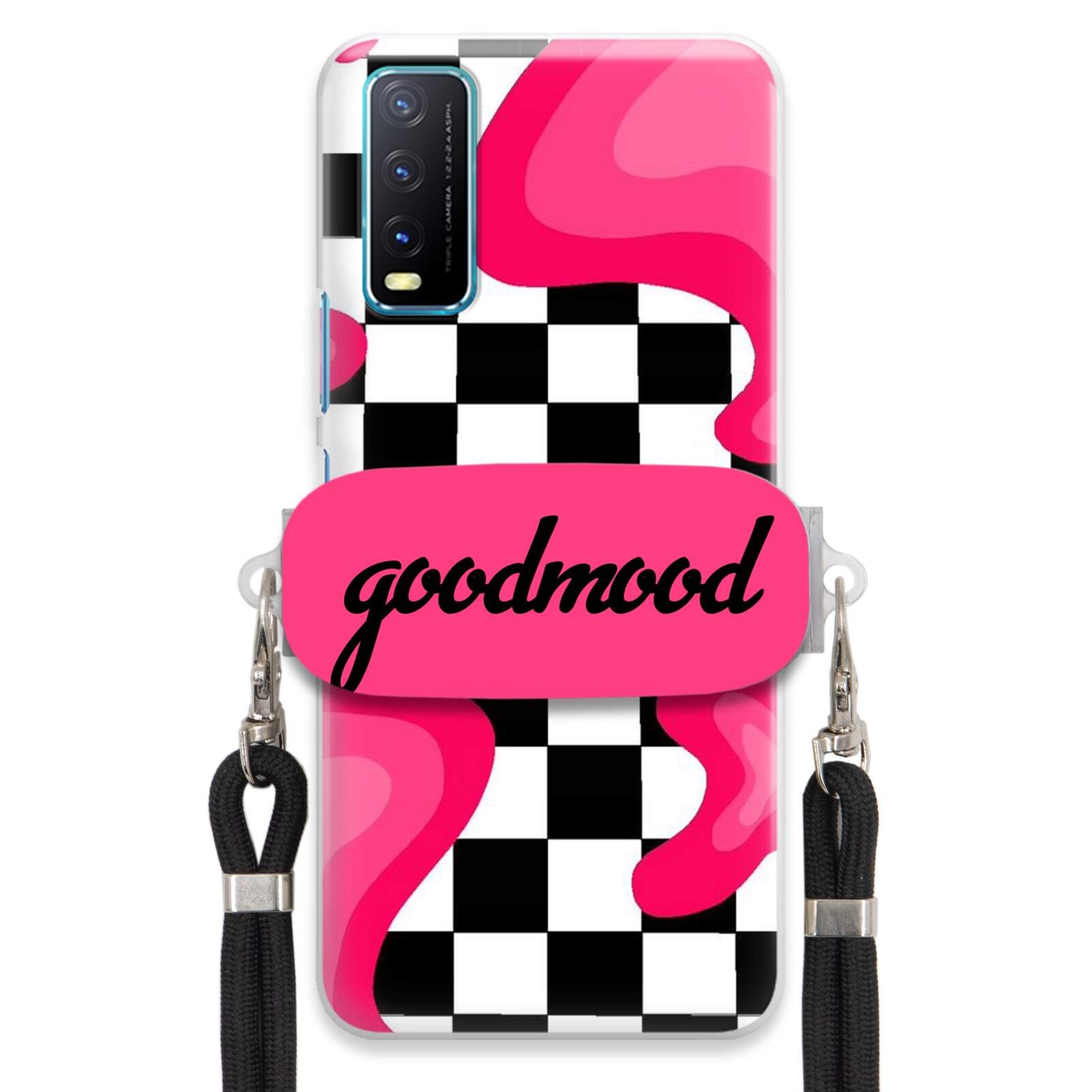 pouzdro na Vivo Y21 2021 Set Case Držák Na Vodítko Černá For Teen Modne Splash