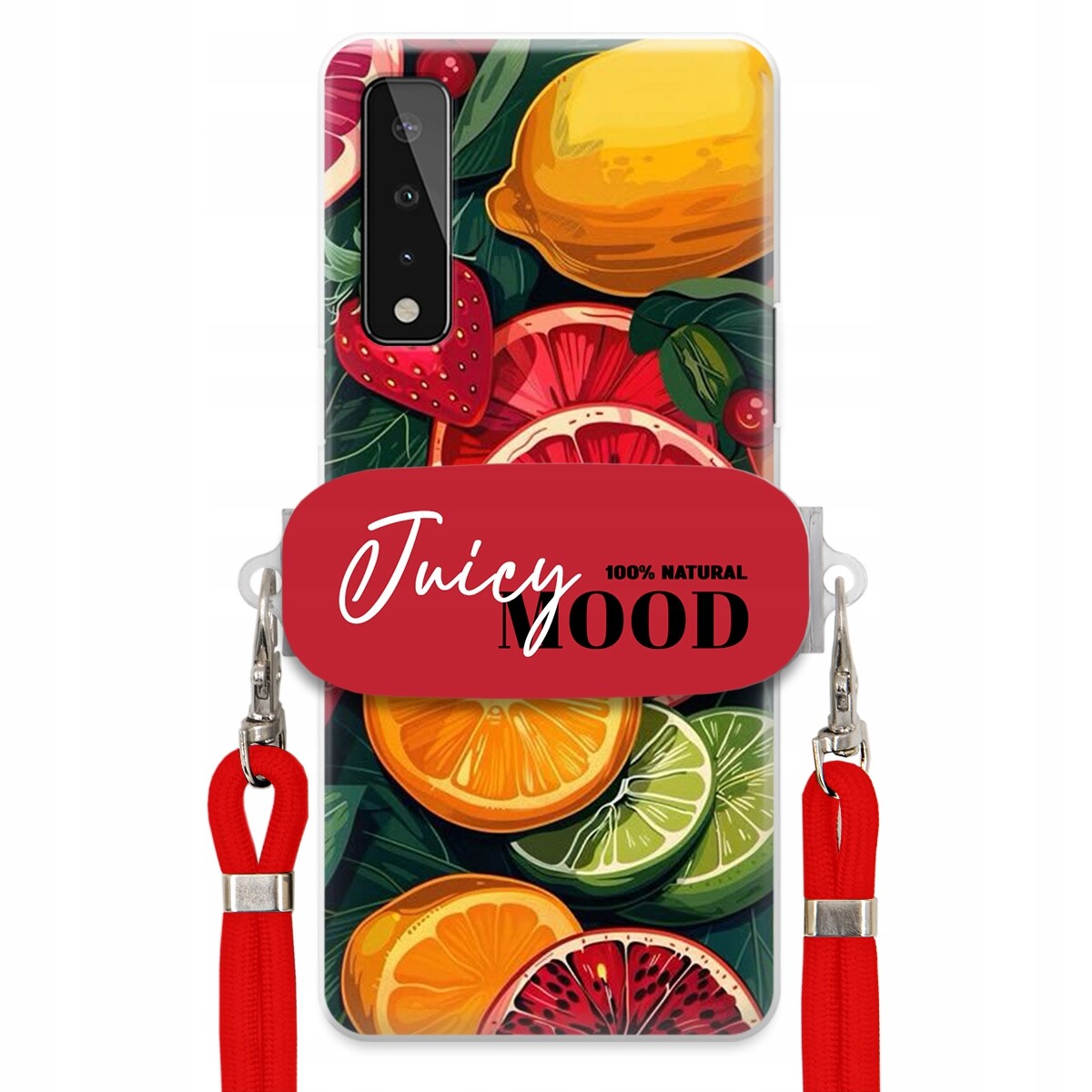 Pouzdro pro Lg X Stylo 7 5G Červené vodítko Crossbody+ Držák Juice Mood Ovoce
