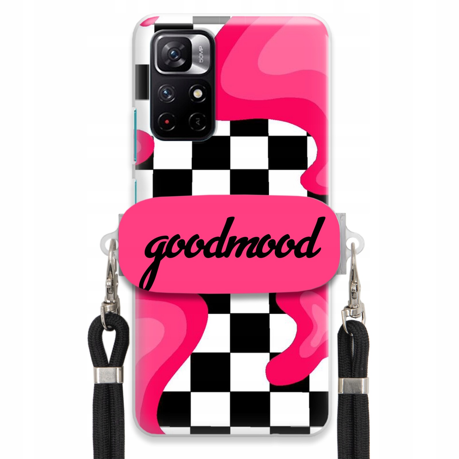 Pouzdro Pro Xiaomi Redmi Note 11 Sada Case Držák Na Vodítko Černá Módní Splash