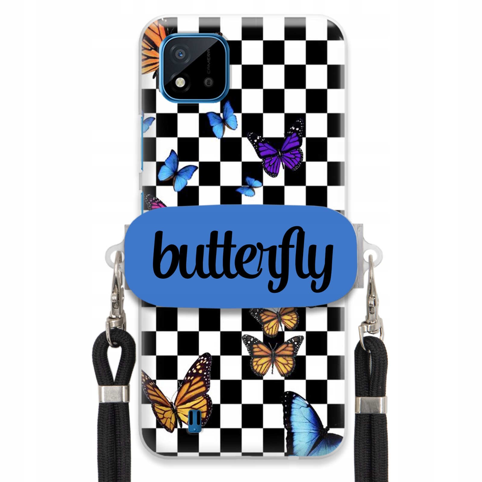 Pouzdro Pro Realme C11 2021 Case Obdélníkový Držák Vodítka Butterfly Motýli