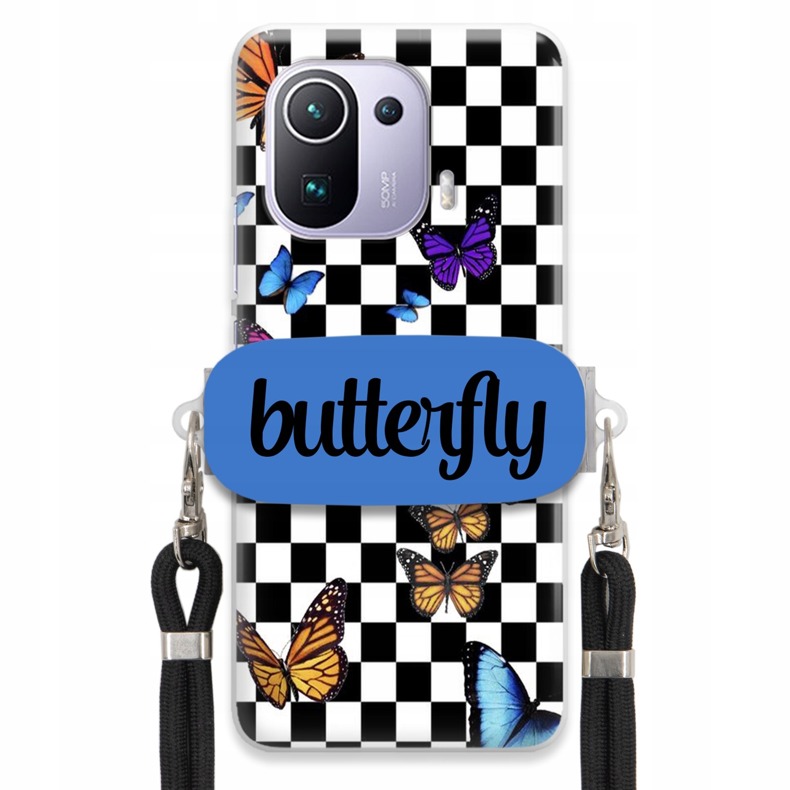 Pouzdro Pro Xiaomi Mi 11 Pro Case Obdélníkový Držák Vodítka Butterfly Motýli