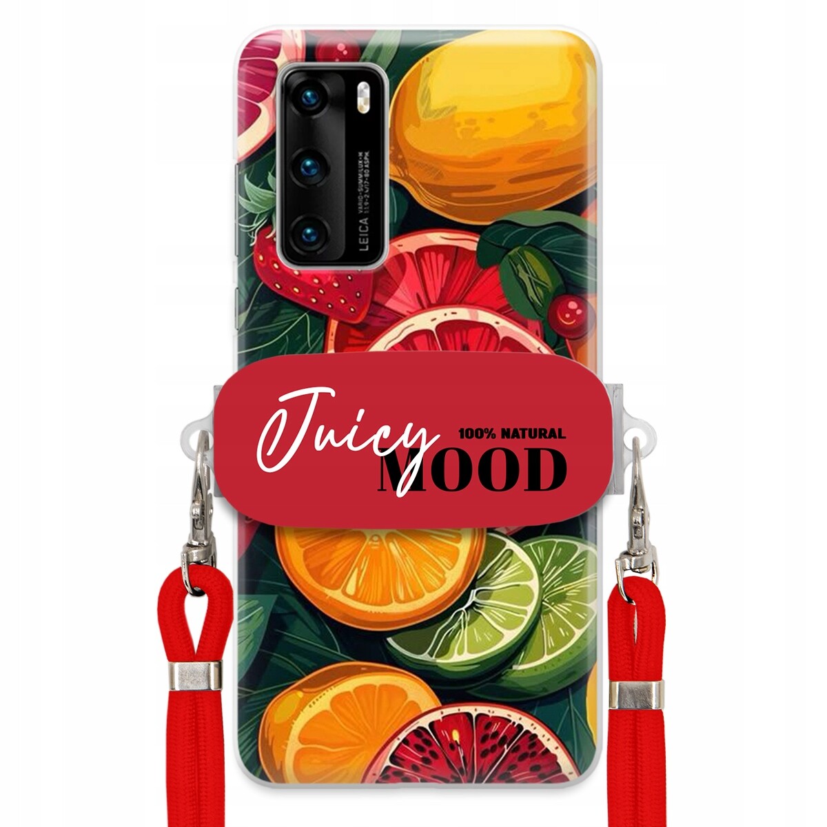 Pouzdro pro Huawei P40 5G Červené Crossbody vodítko Módní držák Juice Mood