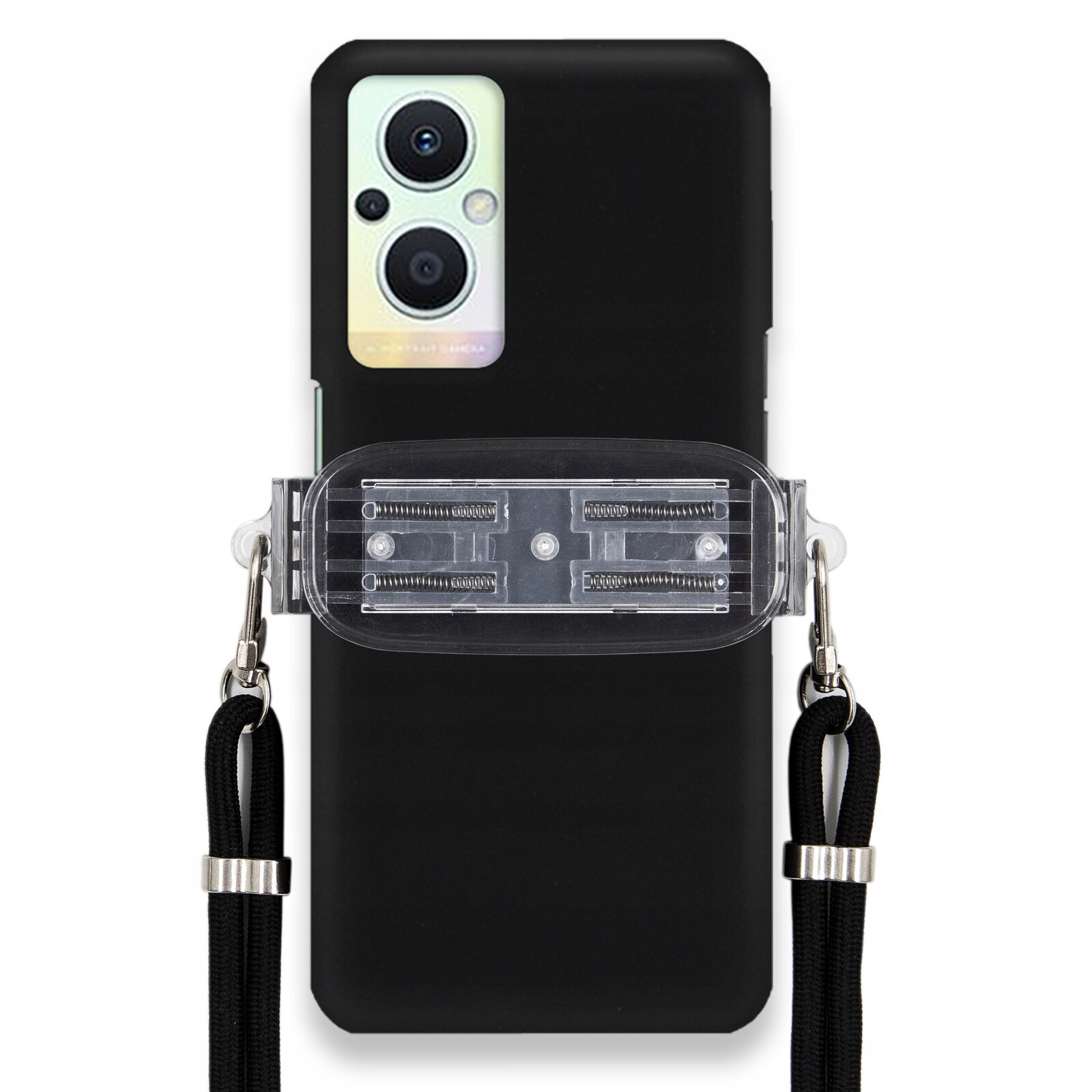 Pouzdro Pro Oppo Reno 7Z 5G Matné Černé Pouzdro Univerzální Úchyt Černá Šňůrka