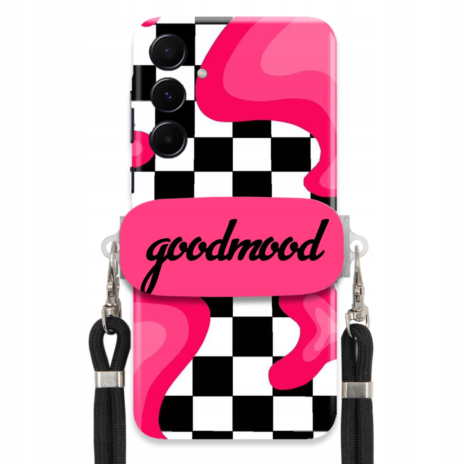 Pouzdro Pro Samsung A55 5G Sada Case Držák Na Vodítko Černá For Teen Splash