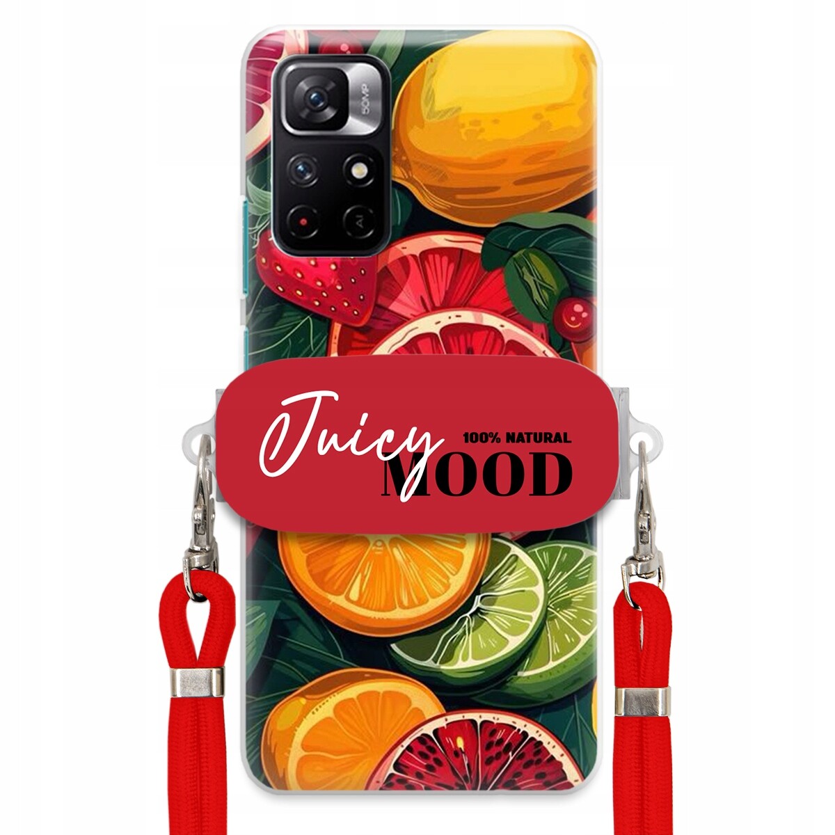 Pouzdro pro Xiaomi Redmi Note 11S Červené vodítko Držák Juice Mood Módní