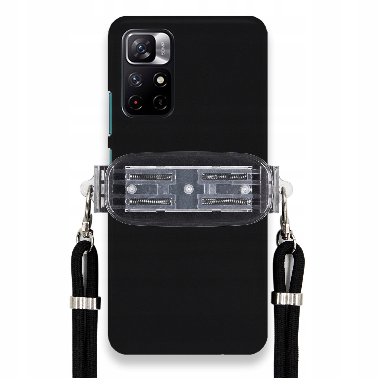Pouzdro Pro Xiaomi Redmi Note 11 5G Matný Pouzdro Univerzální Držák Černá Šňůrka