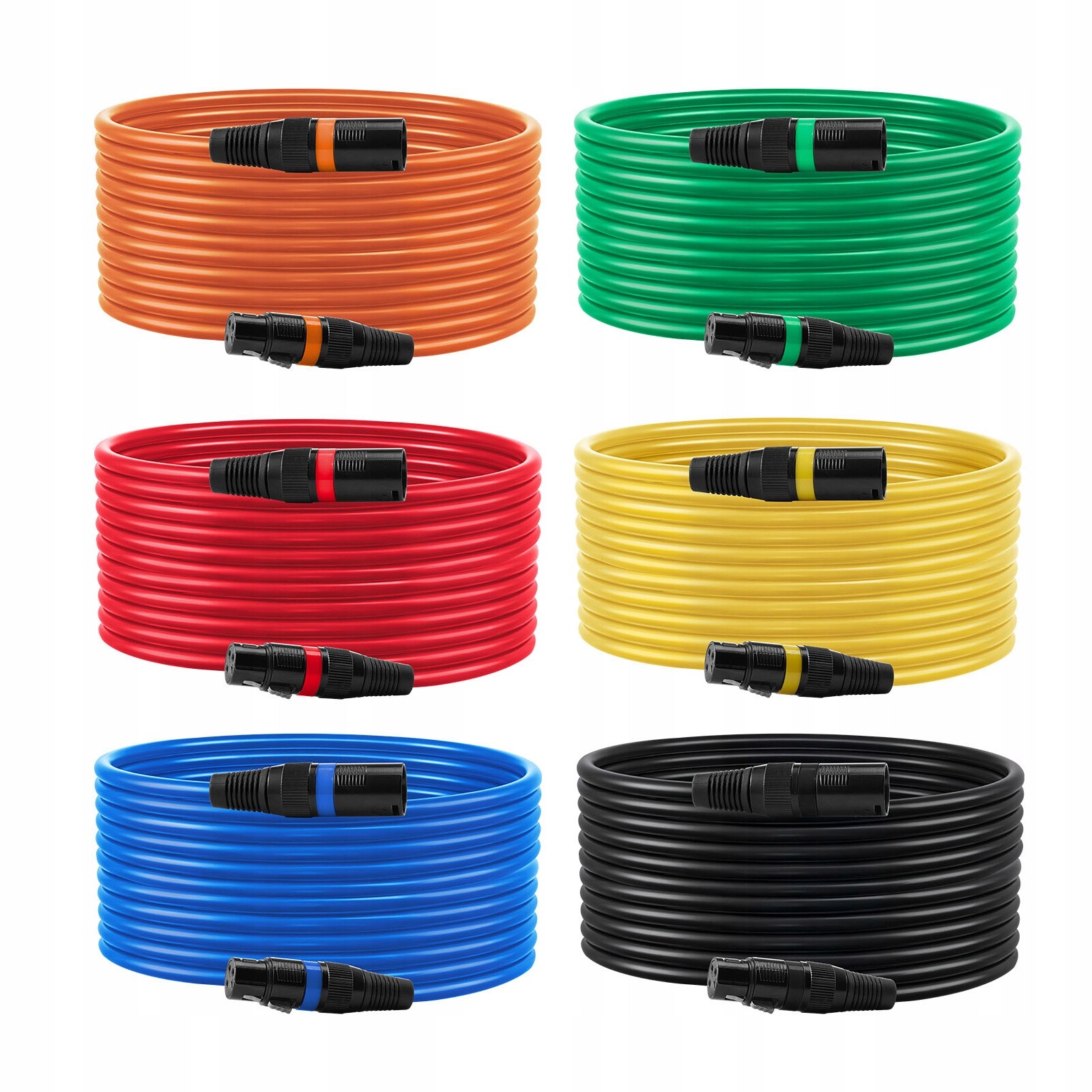 Vevor Kabel Xlr 4.57 M 6 Ks Symetrické Mikrofonní Kabely Zlaté Barvy