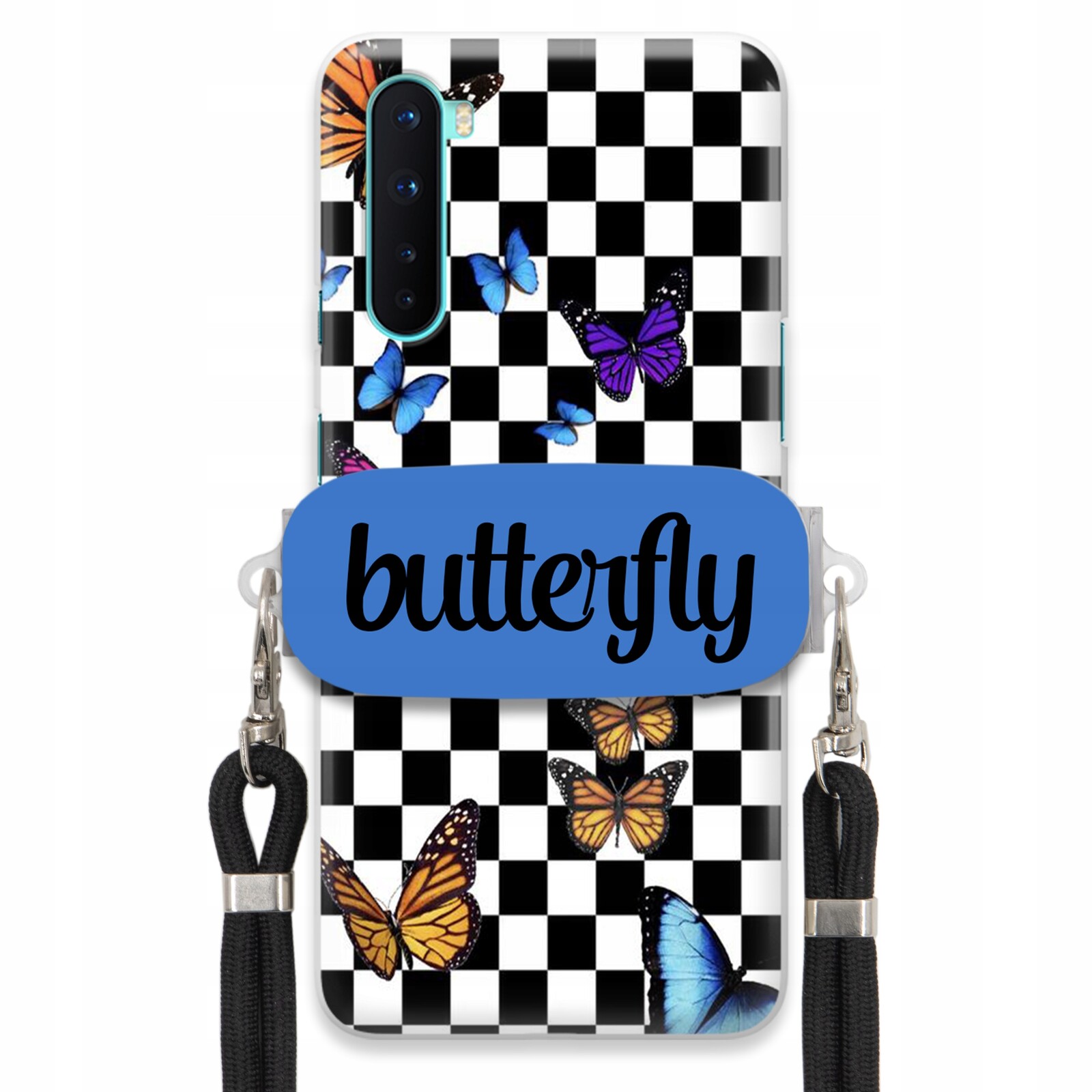Pouzdro Pro Oneplus Nord Case Obdélníkový Úchyt Černé Vodítko Motýli