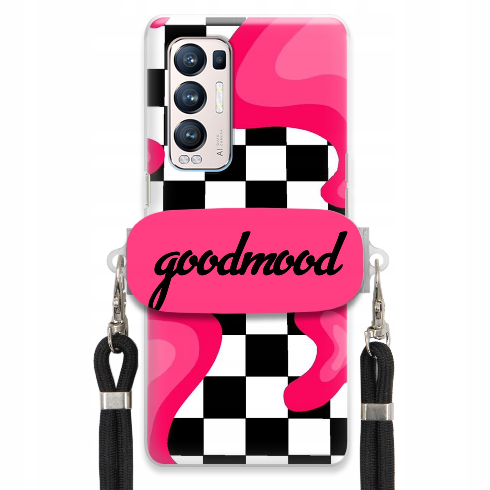 Pouzdro Pro Oppo Reno 5 Pro Plus 5G Sada Case Držák Na Vodítko Černá Splash