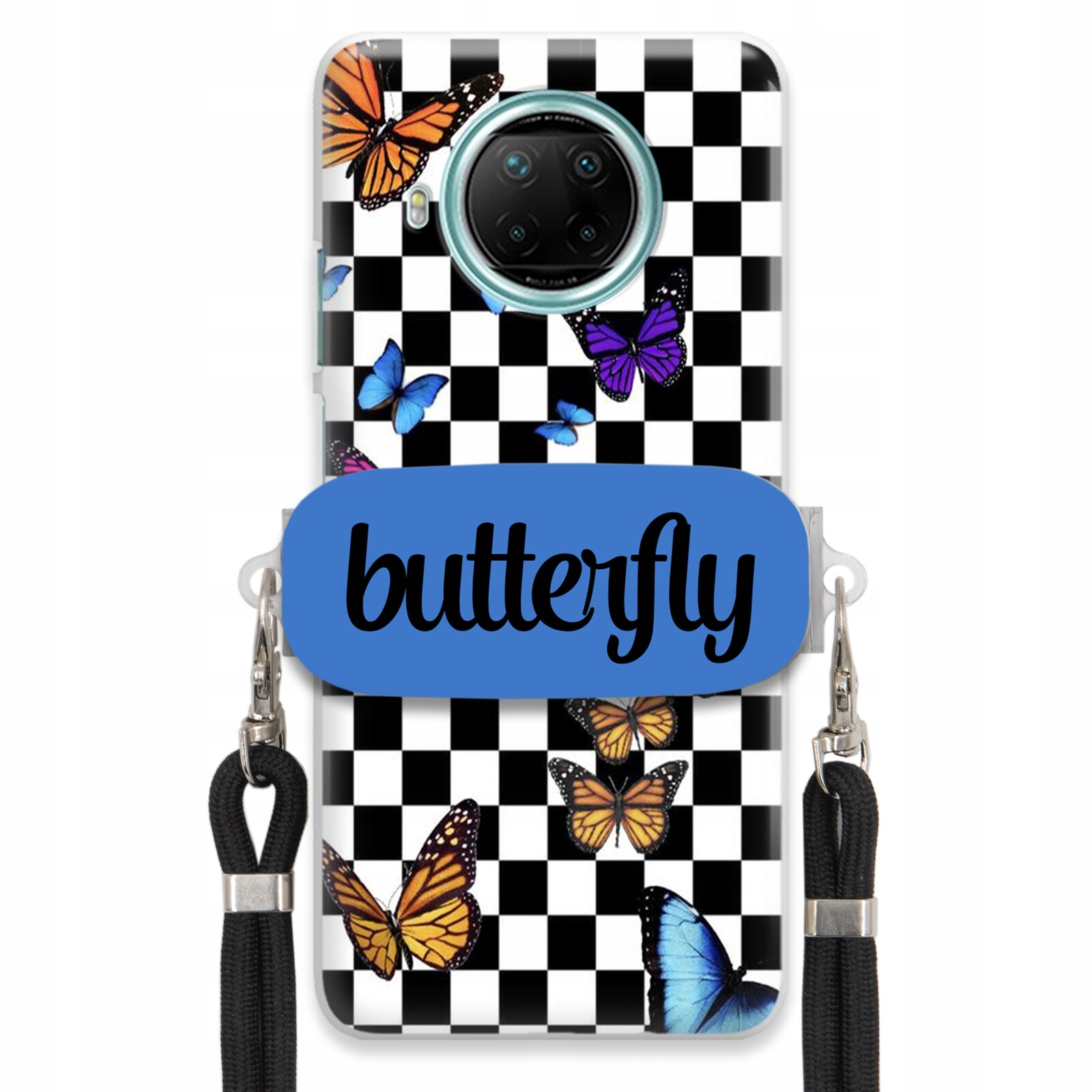 Pouzdro Pro Xiaomi Redmi Note 9 5G Case Obdélníkový Držák Kouzelné Vodítko Butterfly