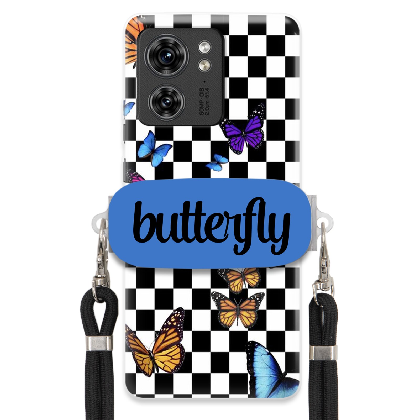 Pouzdro Pro Motorola Edge 40 Case Obdélníkový Držák Vodítka Butterfly Motýli