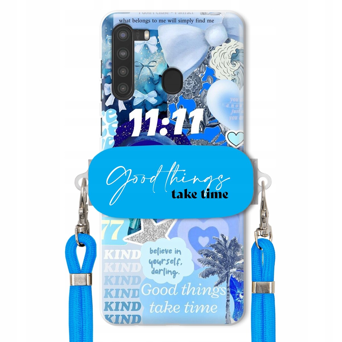 Pouzdro pro Samsung A21 Držák Crossbody vodítko Good Things Take Time Léta