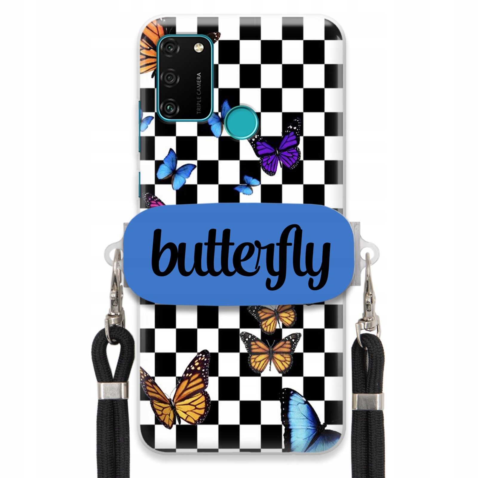 Pouzdro Pro Huawei Honor Play 9A Case Obdélníkový Držák Na Vodítko Butterfly Motyle