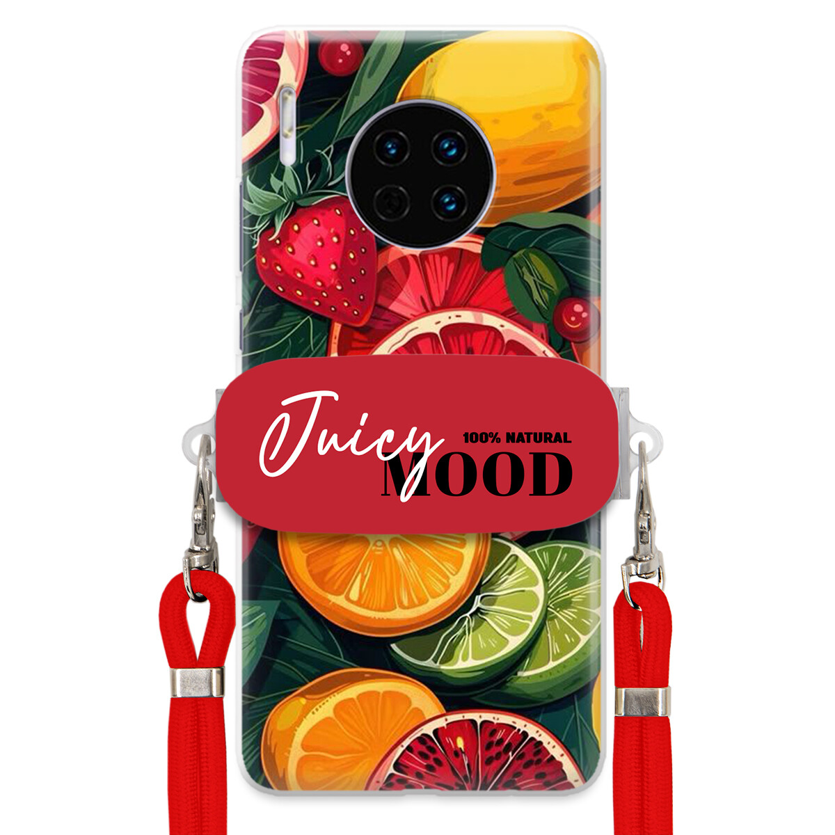 Pouzdro pro Huawei Mate 30 Pro Červené vodítko Držák Fruit Ovoce Juice Mood