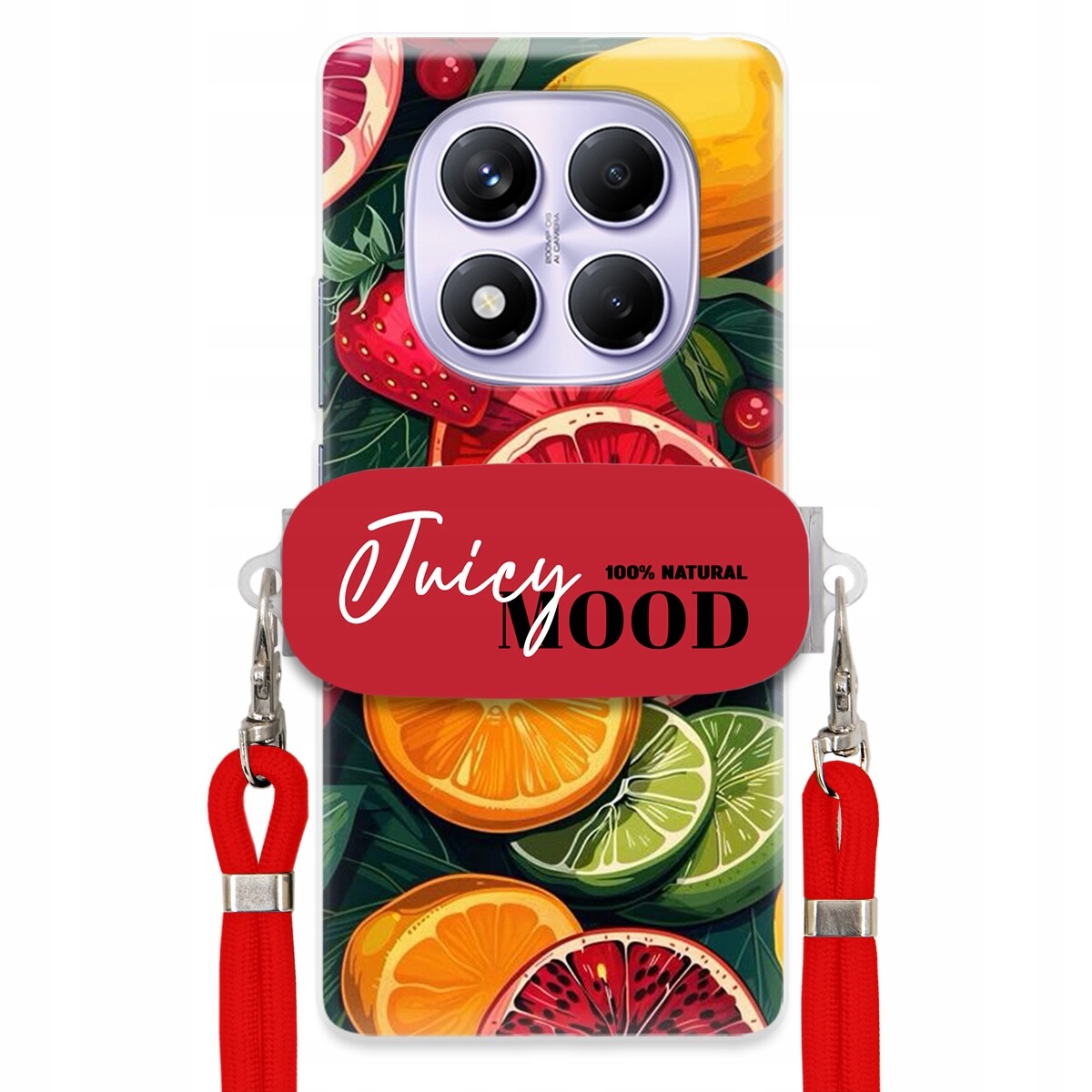 Pouzdro pro Xiaomi Redmi Note 14 Pro Pl Červené vodítko Držák Juice Mood Módní