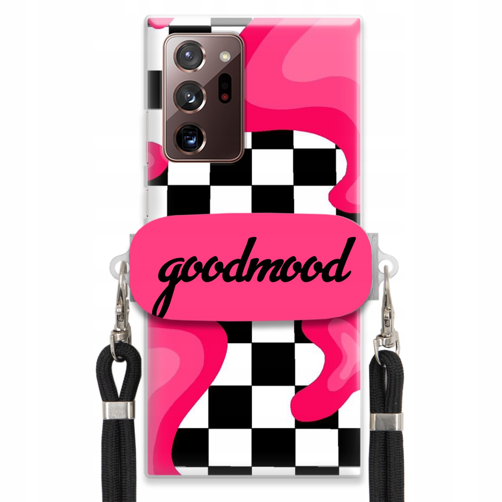 Pouzdro Pro Samsung Note 20 Plus Sada Case Držák Na Vodítko Černá Módní Splash