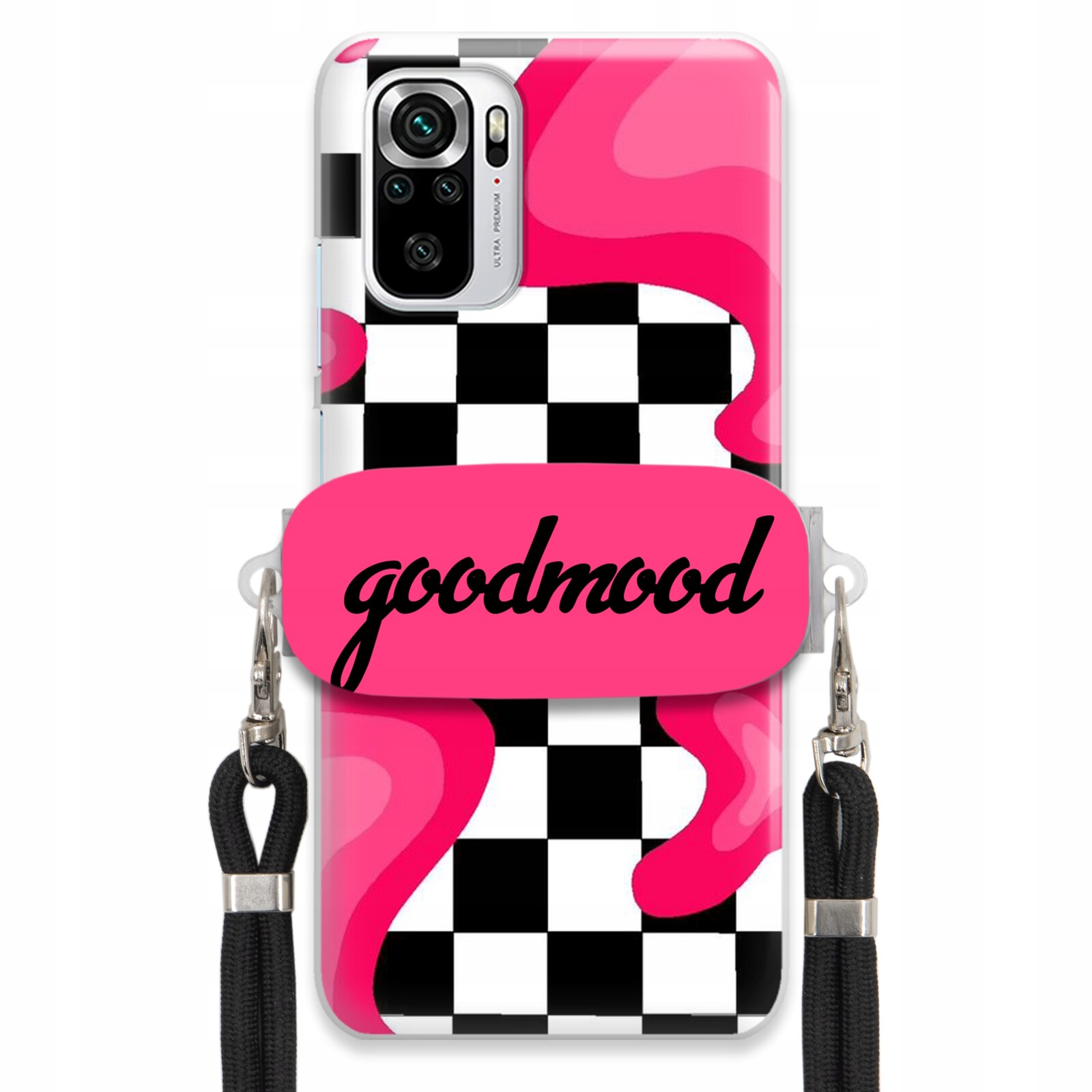 Pouzdro Pro Xiaomi Redmi Note 10S Sada Case Držák Na Vodítko Černá Módní Splash