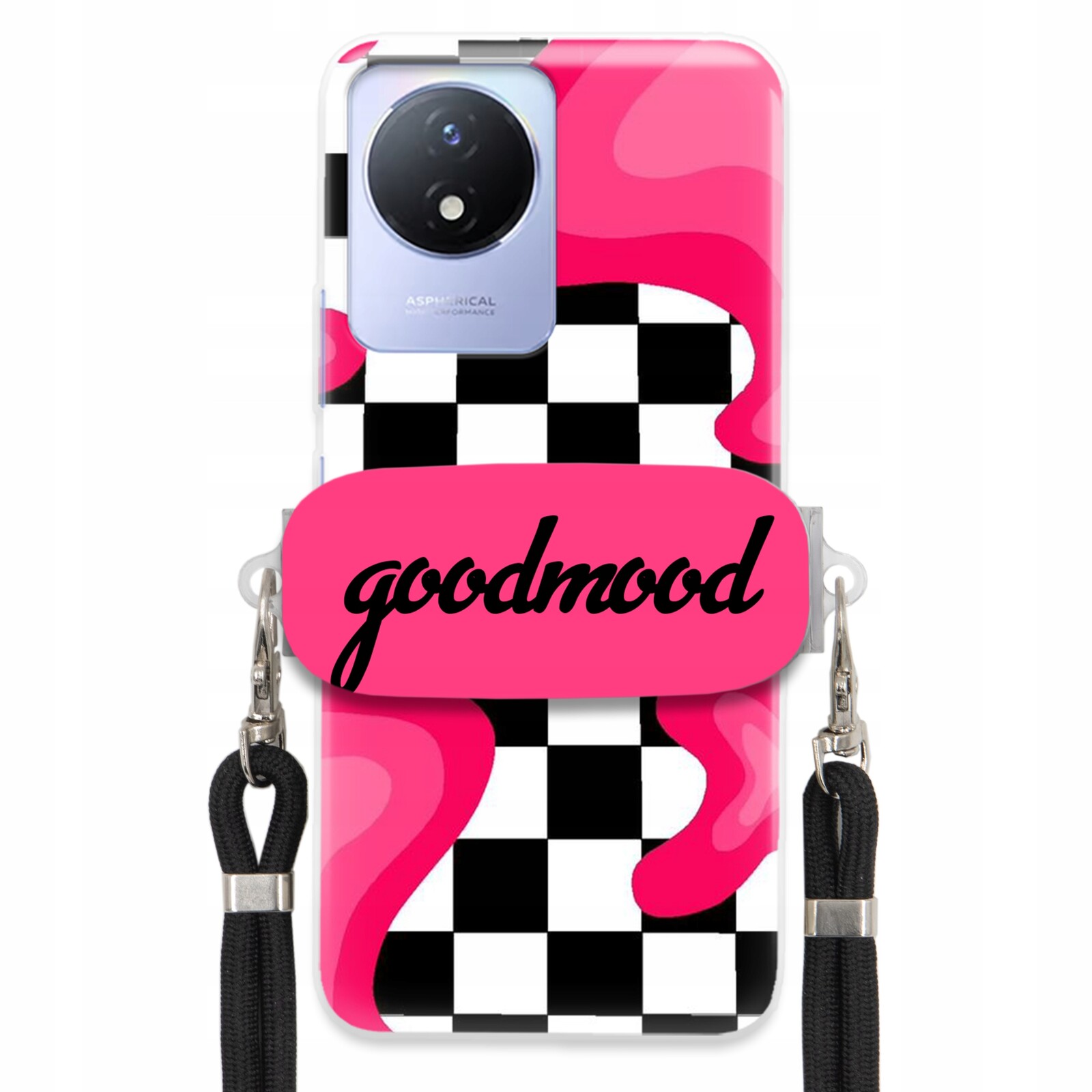 pouzdro na Vivo Y11 2023 Sada Case Držák Na Vodítko Černá For Teen Modne Splash