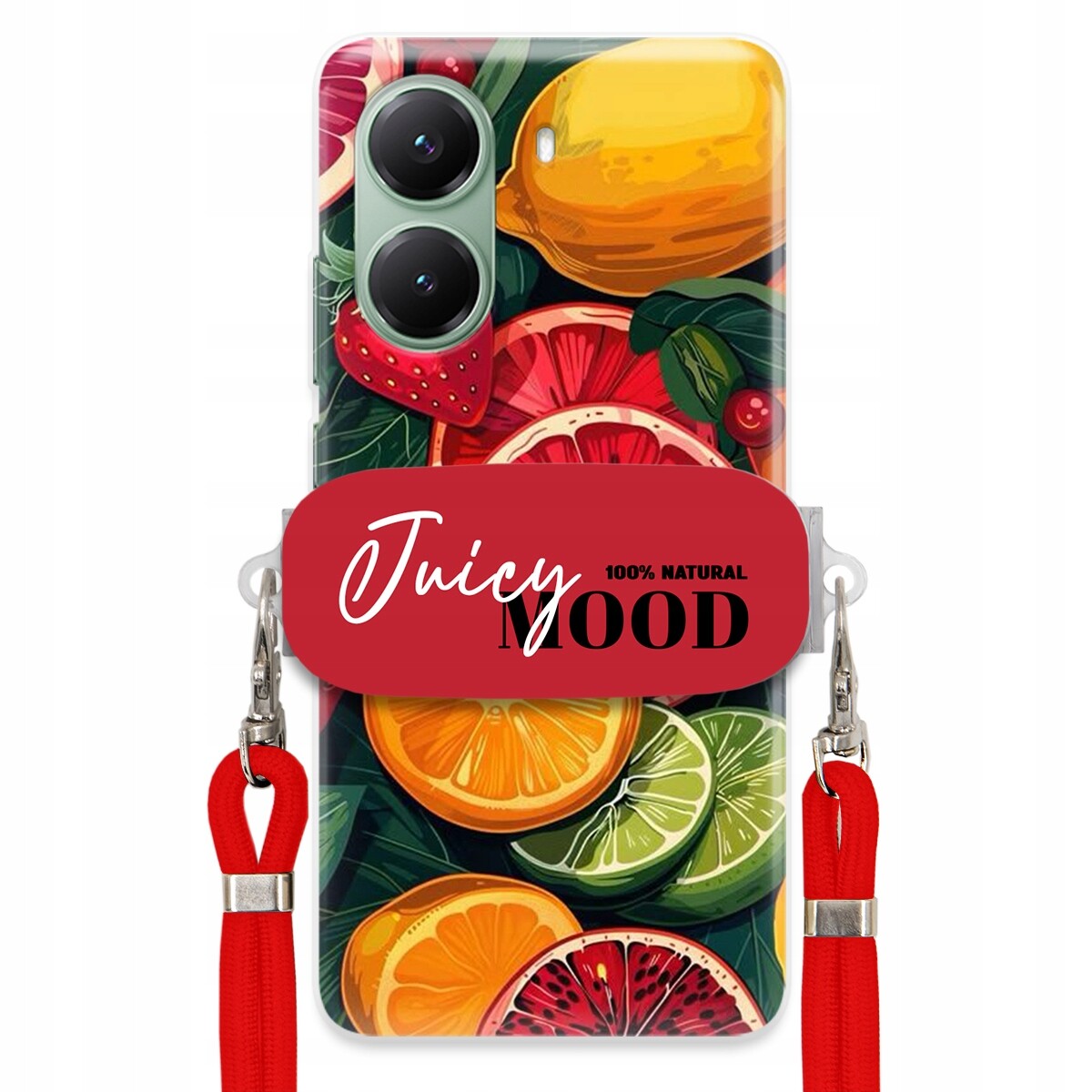 Pouzdro pro Xiaomi Poco X7 Pro 5G Červené vodítko Držák Juice Mood Módní