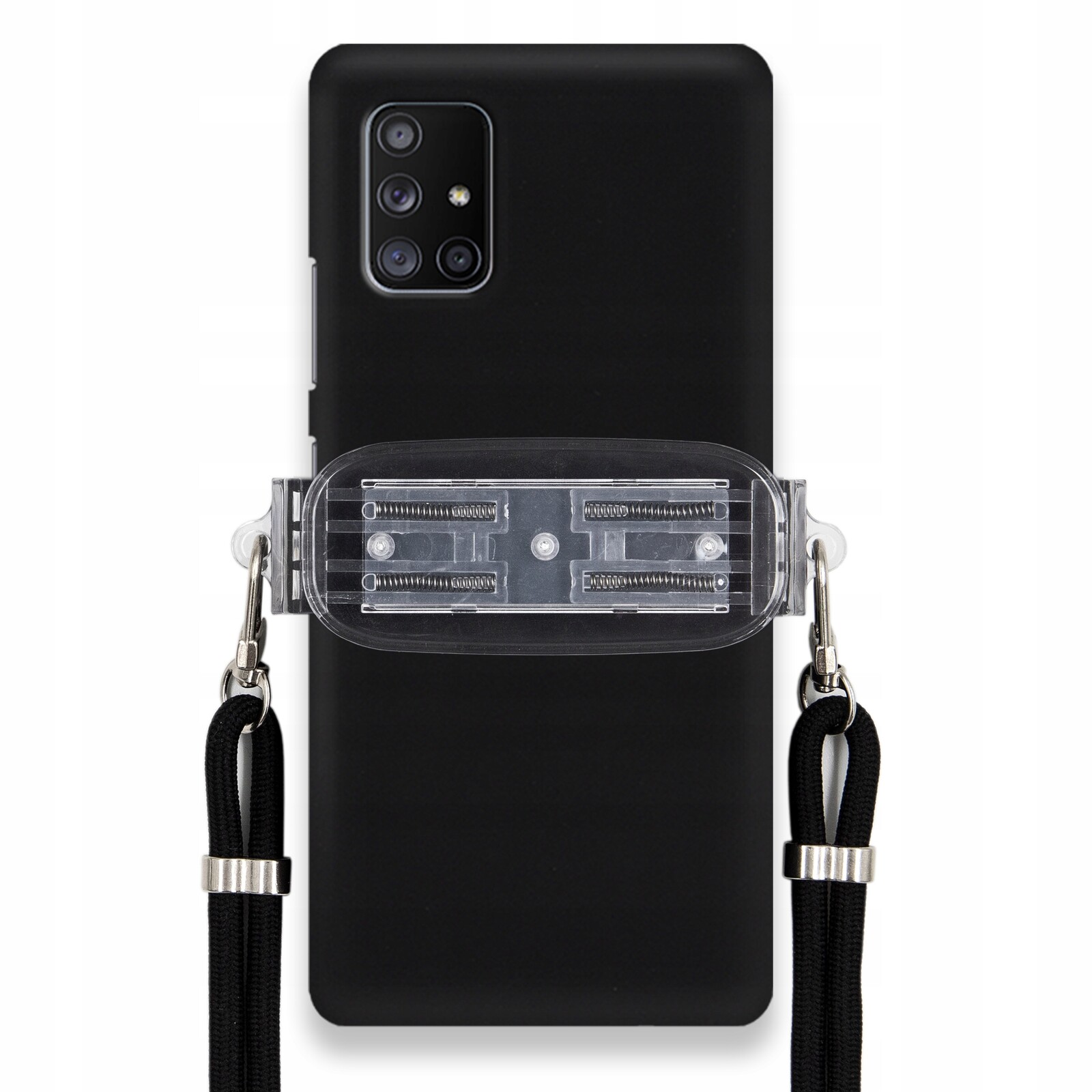 Pouzdro Pro Samsung A71 5G Smooth Černé Pouzdro Univerzální Držák Černá Šňůra