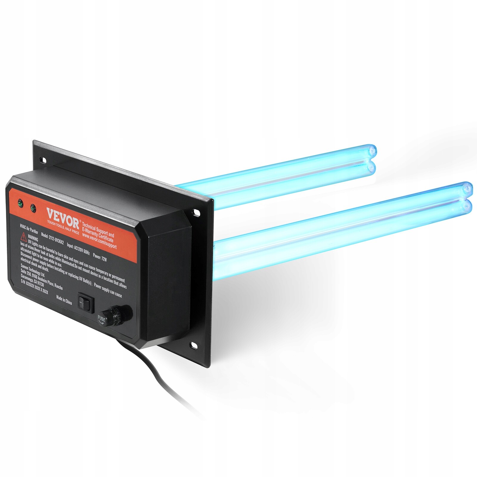 Vevor Hvac Čistička Vzduchu 72W Uvc Lampa Pro Klimatizační Kanály